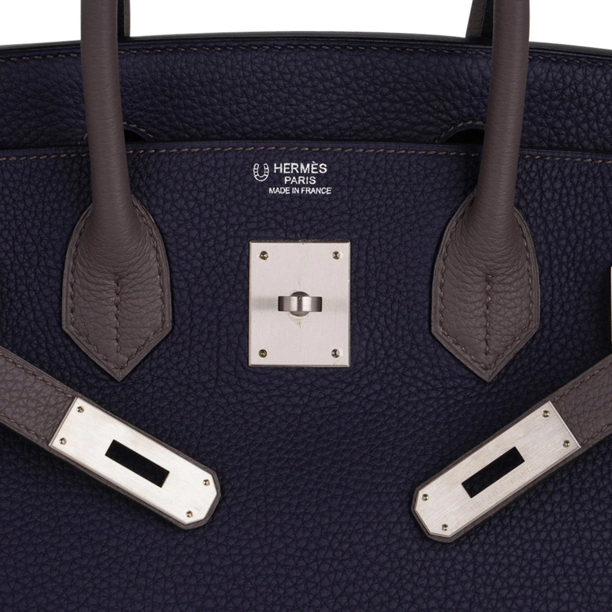 Special Order HSS Birkin 30 Bag Blue Nuit & Etain Togo Leather with Brushed Palladium Hardware