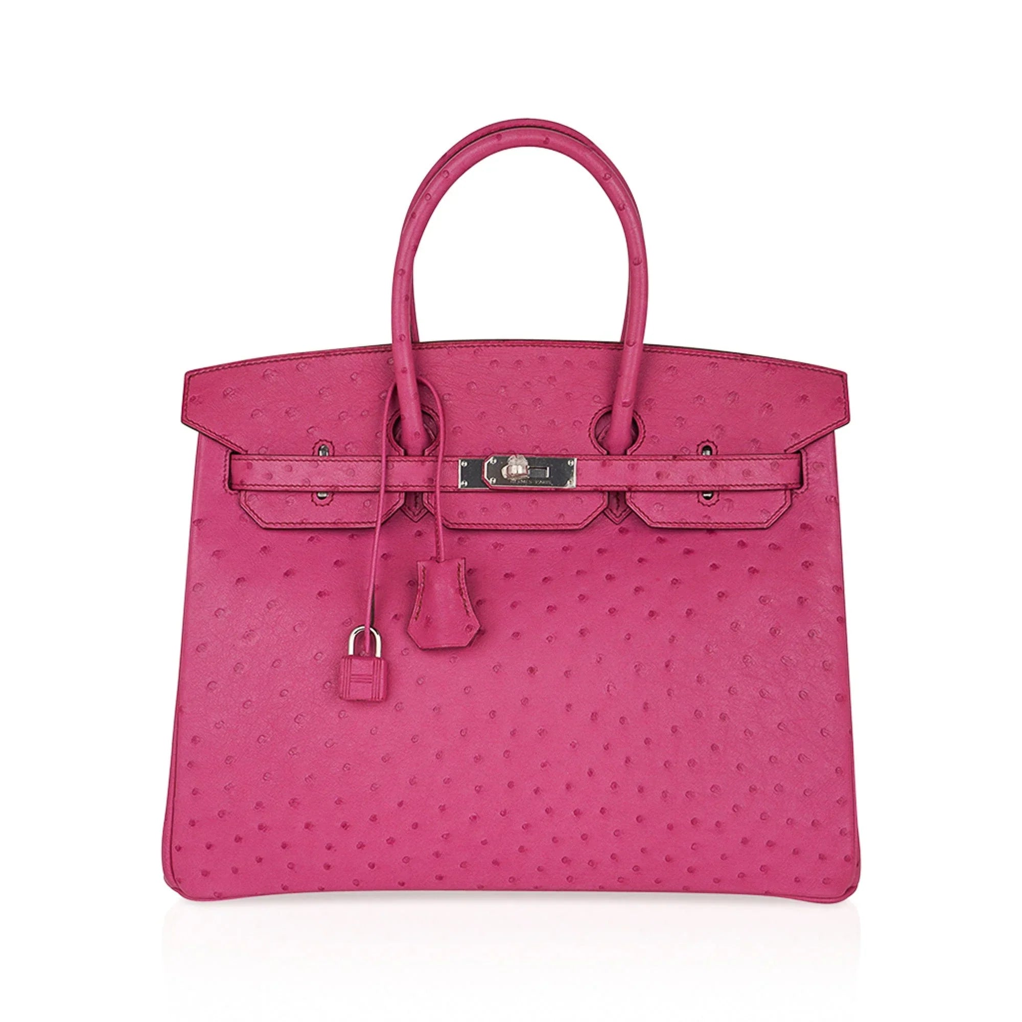 Birkin 35 Bag Fuchsia Ostrich Palladium Hardware