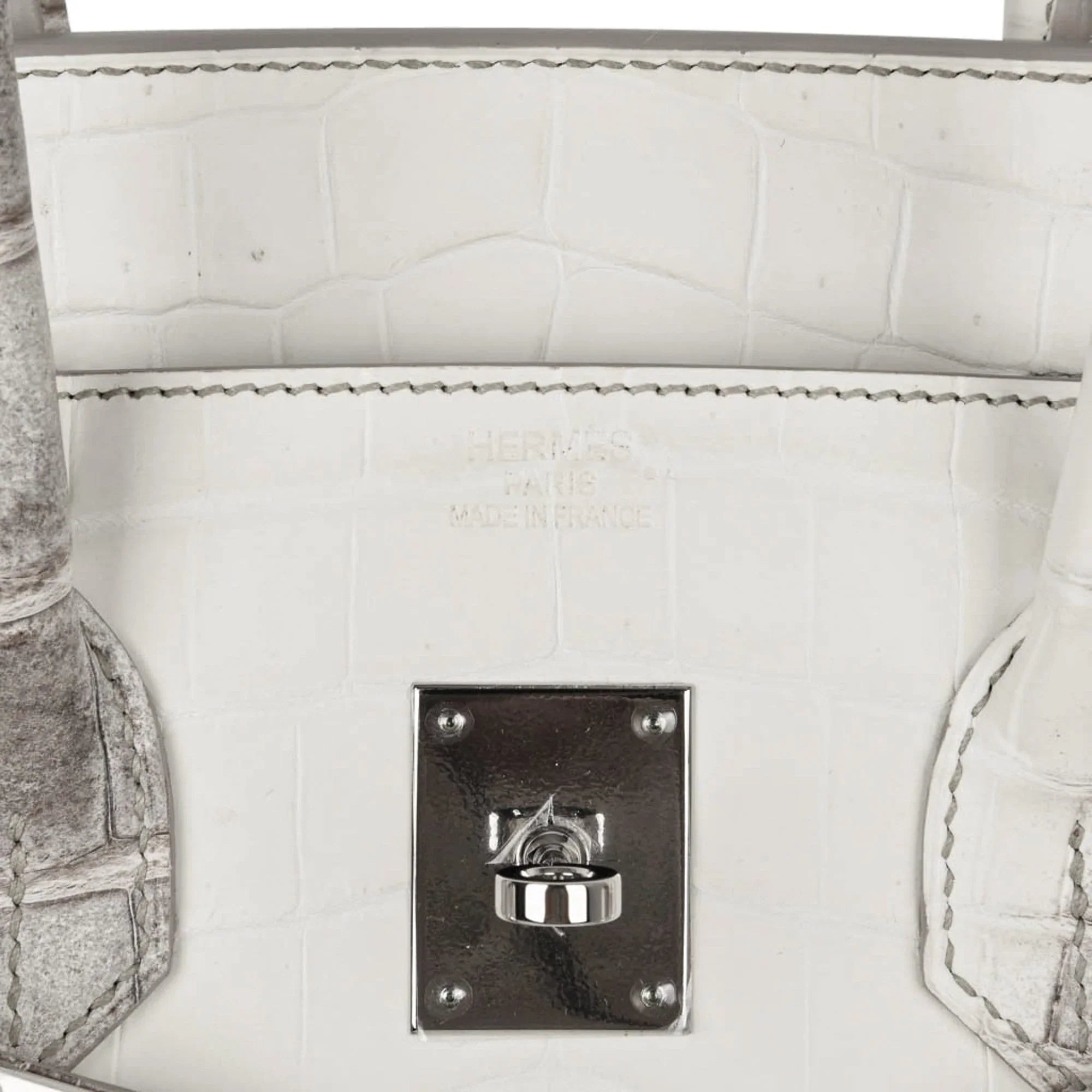 Birkin 35 Himalaya Blanc Crocodile Palladium Hardware