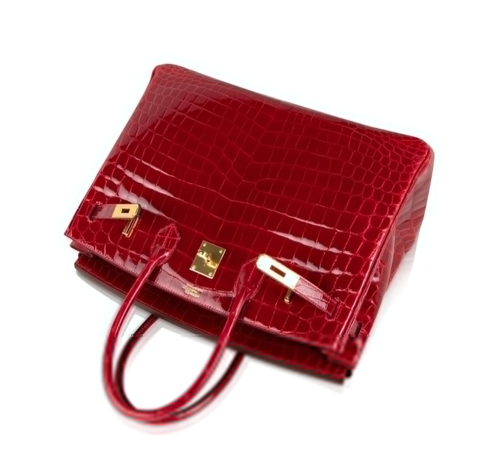 Birkin 35 Braise Lipstick Red Crocodile Gold Hardware