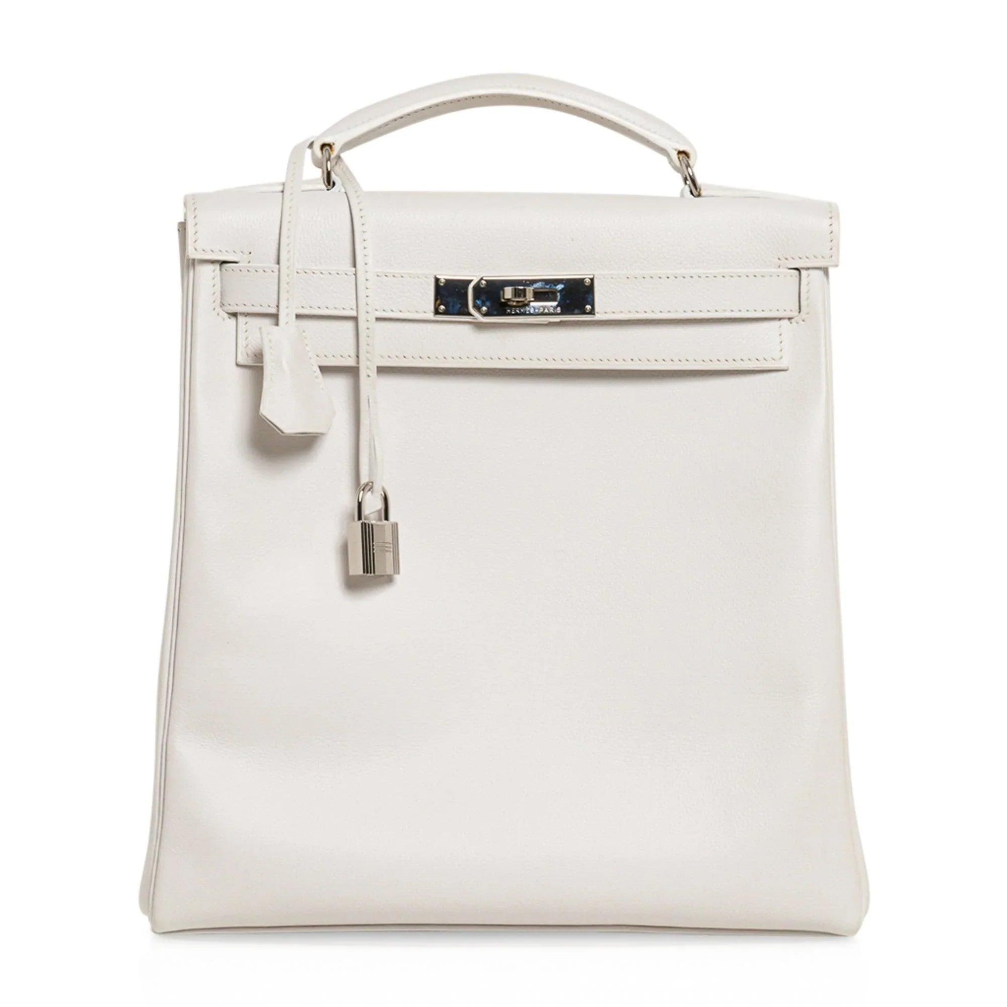Kelly Ado 28 Bag White Evergrain Palladium Hardware