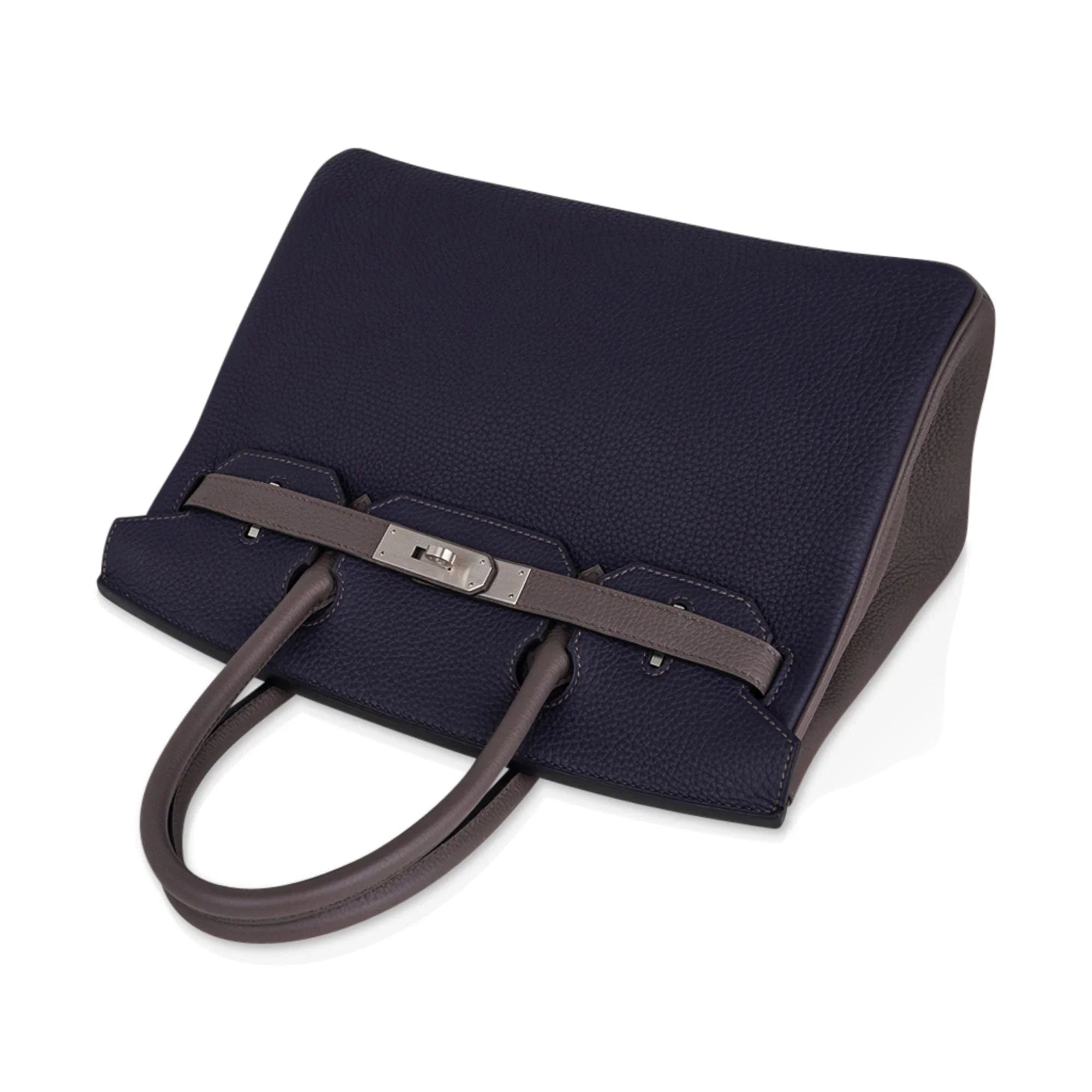 Special Order HSS Birkin 30 Bag Blue Nuit & Etain Togo Leather with Brushed Palladium Hardware