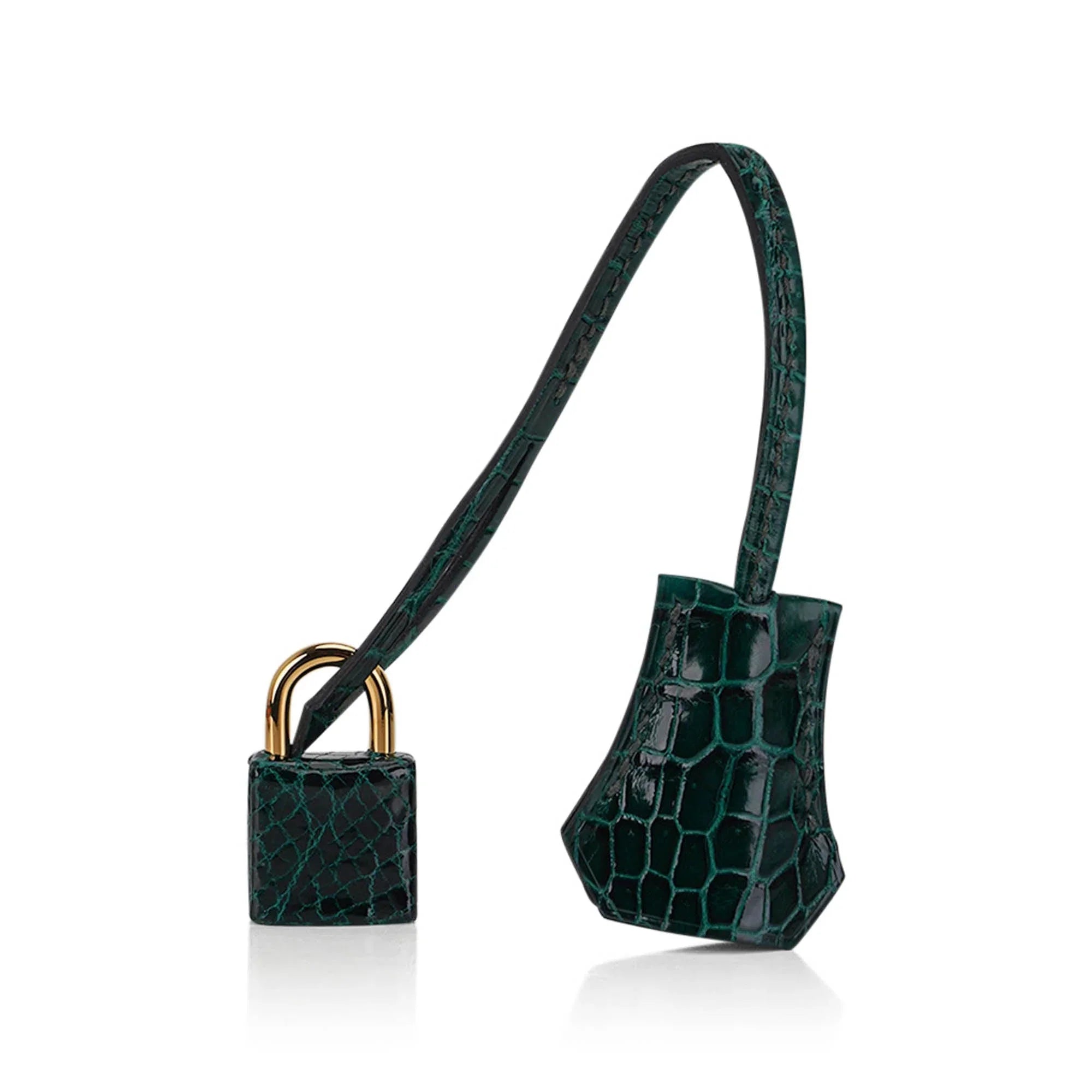 Birkin 25 Bag Sellier Vert Fonce Porosus Crocodile Bag with Gold Hardware