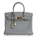 Birkin 30 Bag Gris Mouette Gold Hardware Togo Leather
