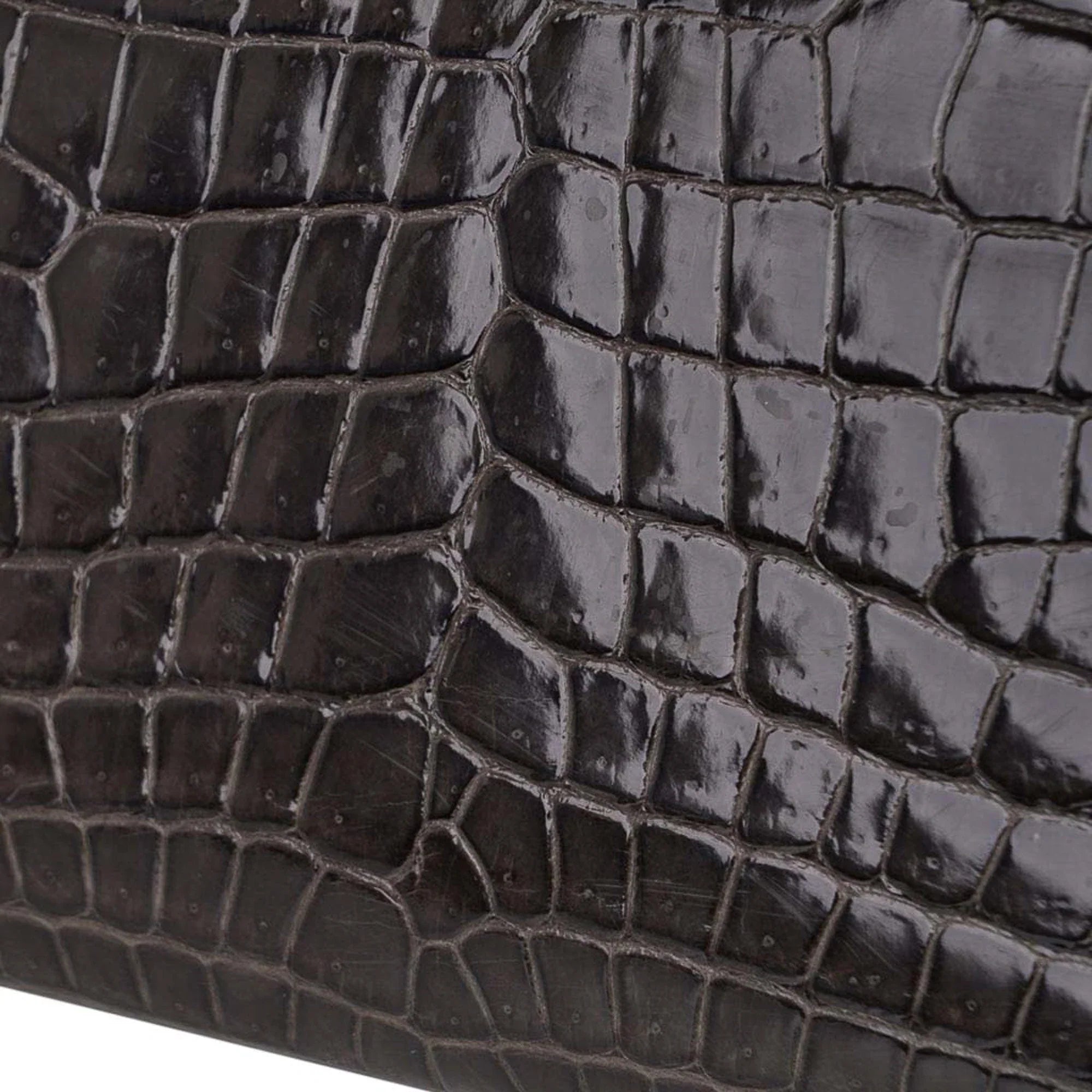 Special Order HSS Birkin 35 Bag Gris Fonce Porosus Crocodile with Palladium Hardware