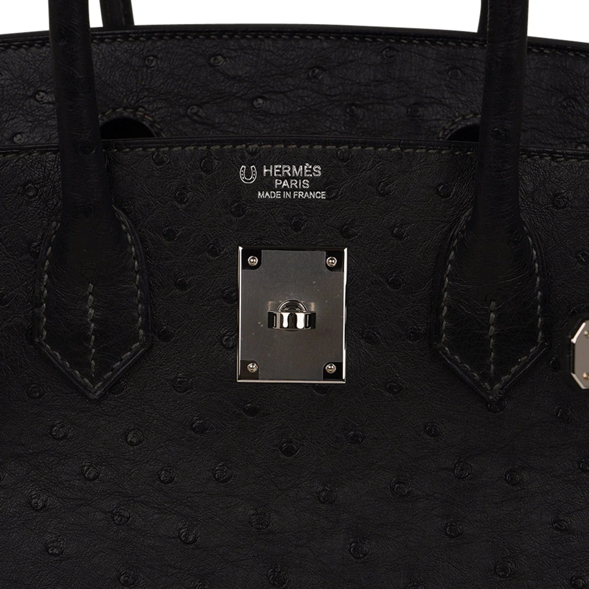 Birkin HSS 30 Bag Black (Noir ) Ostrich Palladium Hardware