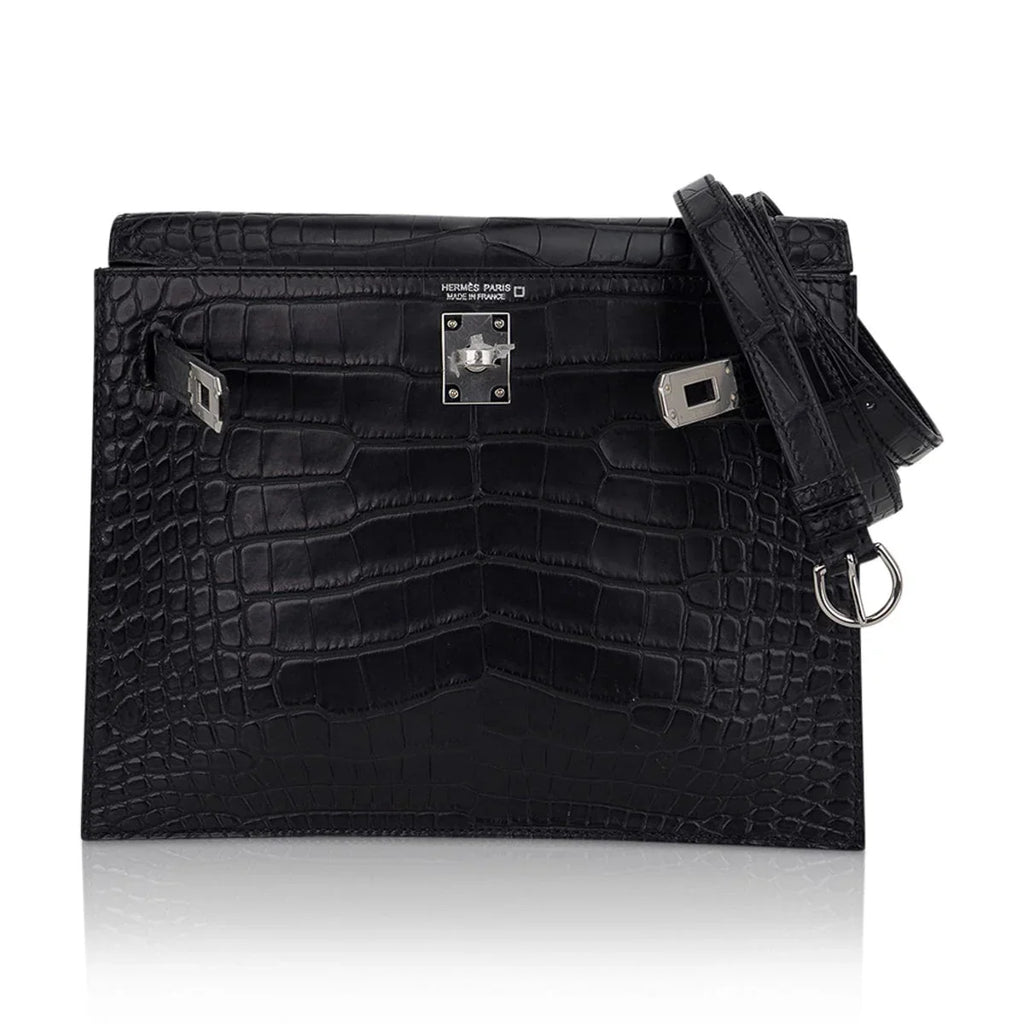 Limited Edition Kelly Danse Bag Matte Black Crocodile