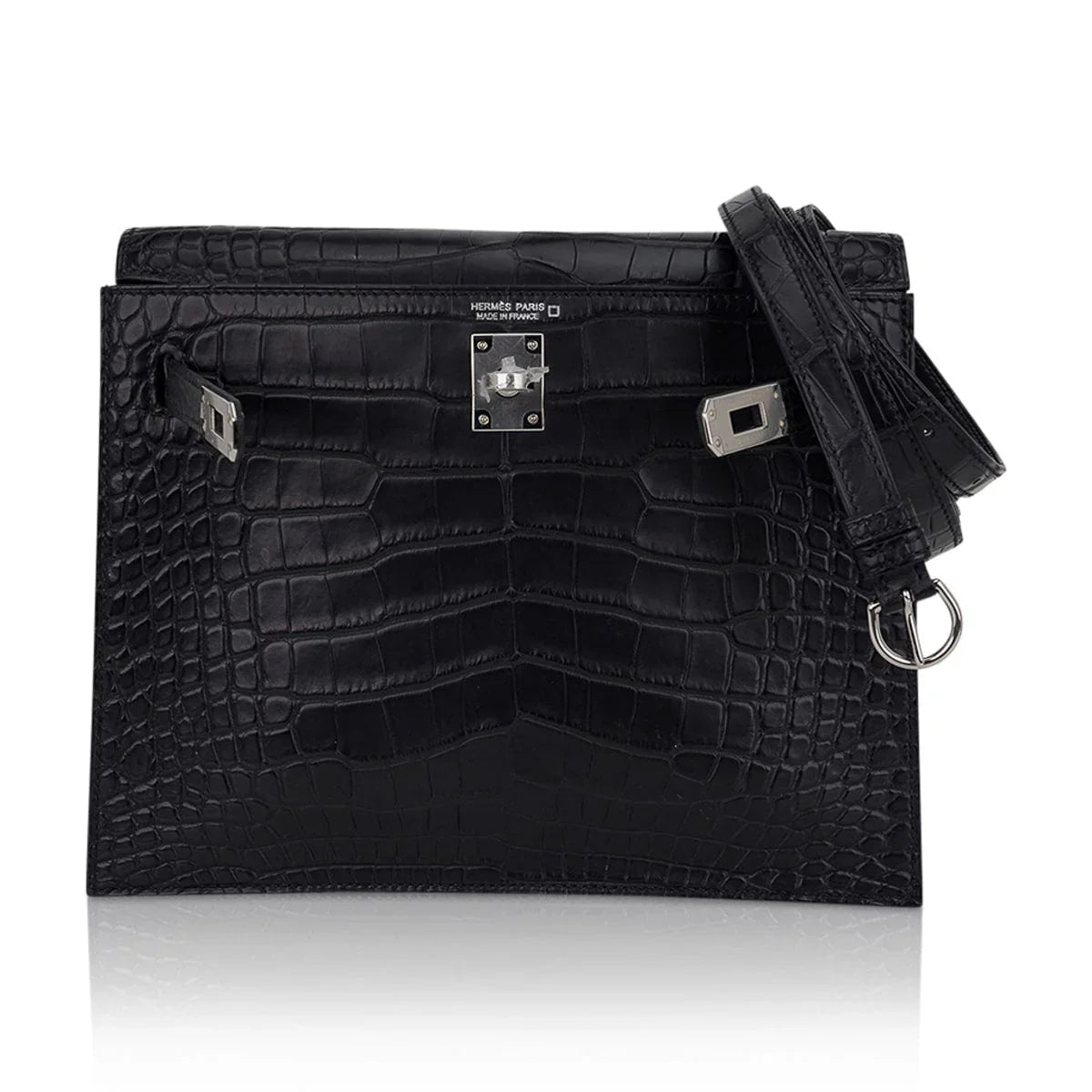 Limited Edition Kelly Danse Bag Matte Black Crocodile