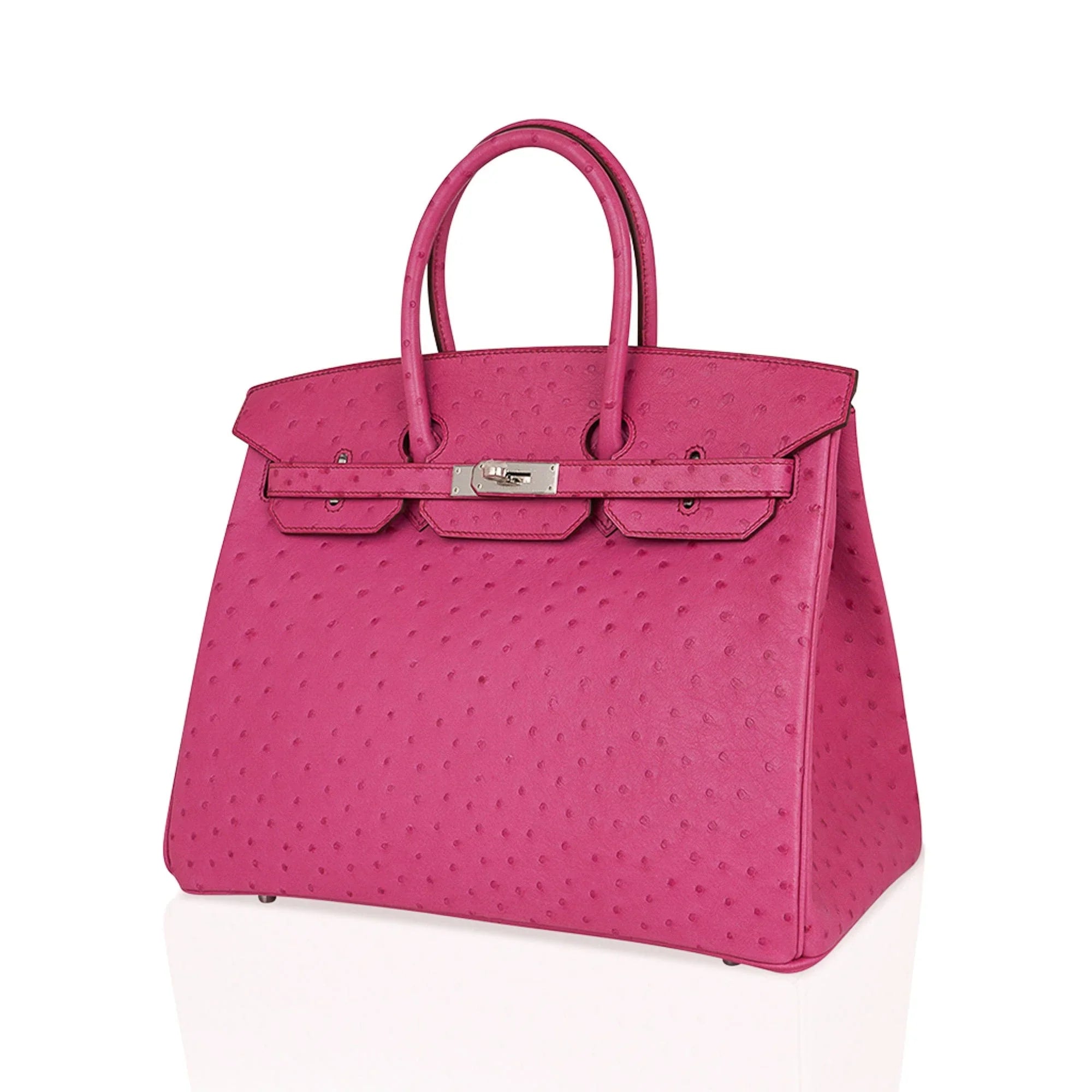 Birkin 35 Bag Fuchsia Ostrich Palladium Hardware