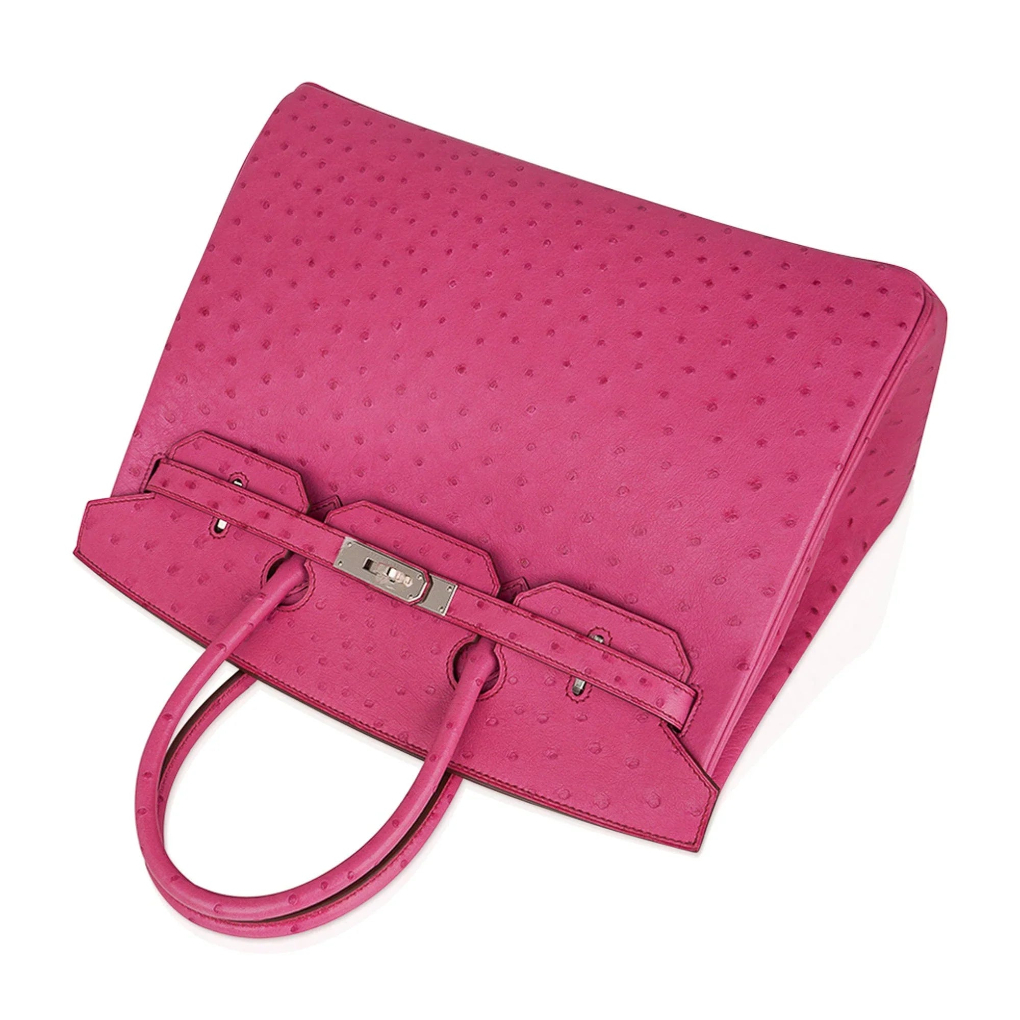 Birkin 35 Bag Fuchsia Ostrich Palladium Hardware