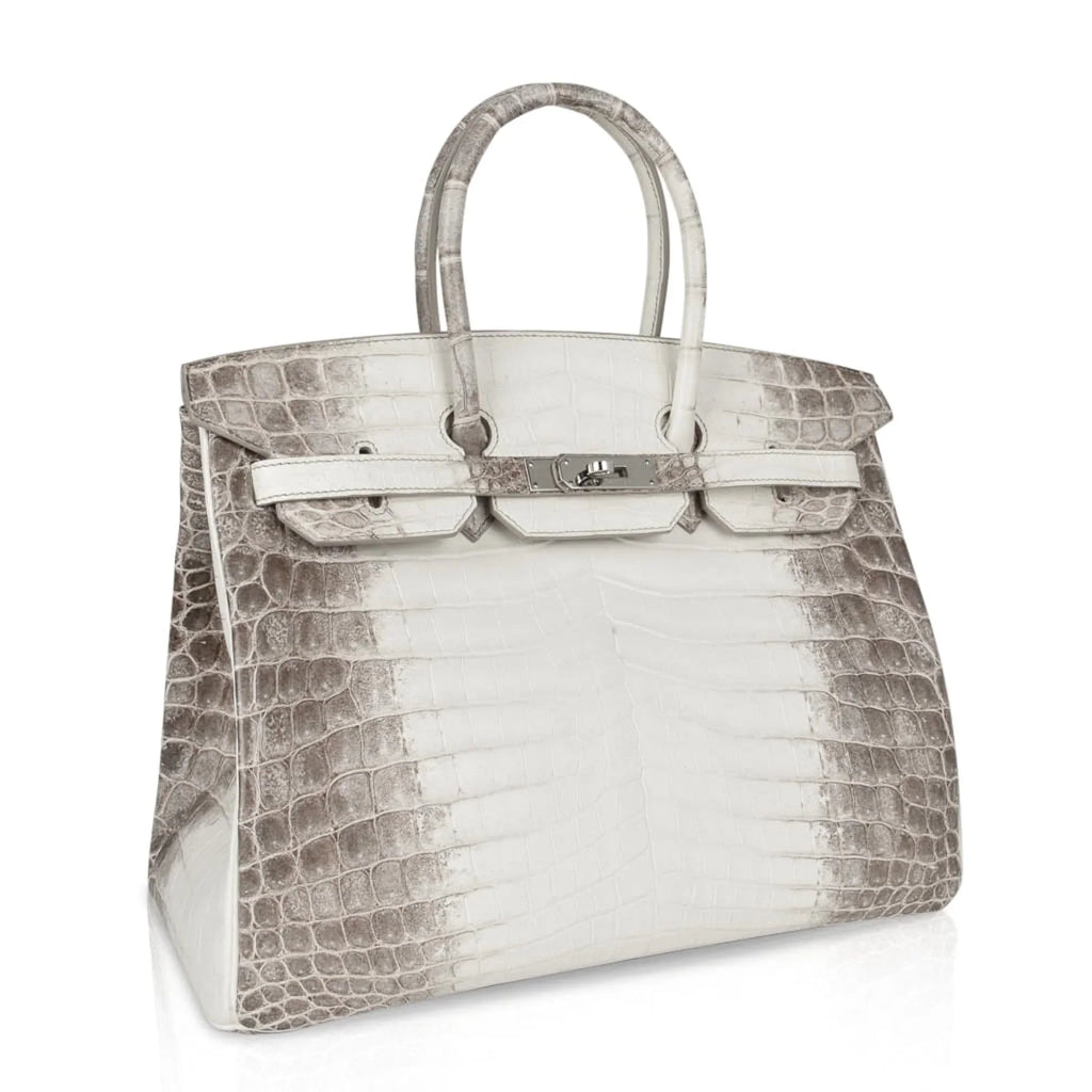 Birkin 35 Himalaya Blanc Crocodile Palladium Hardware