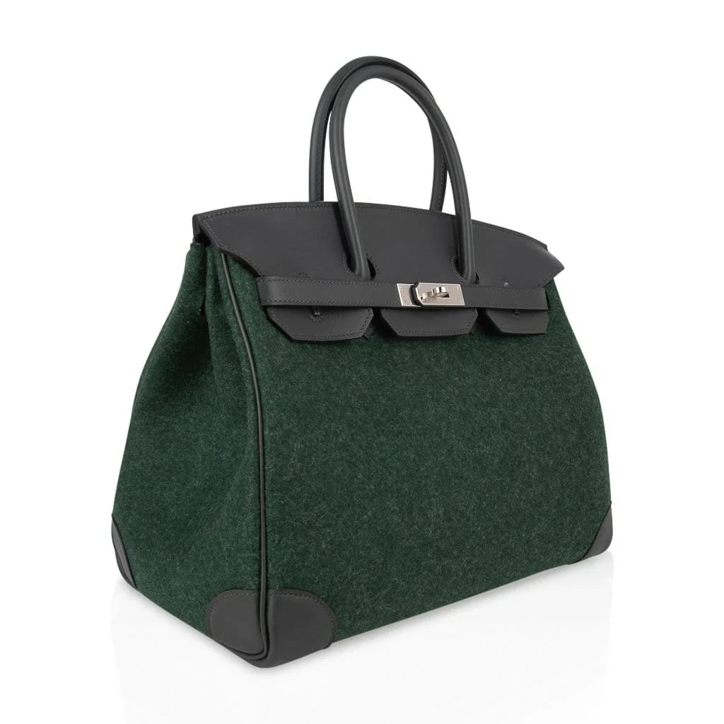 Birkin 35 Limited Edition Bi-Color Vert Anglais Feutre Vert Cypress Swift