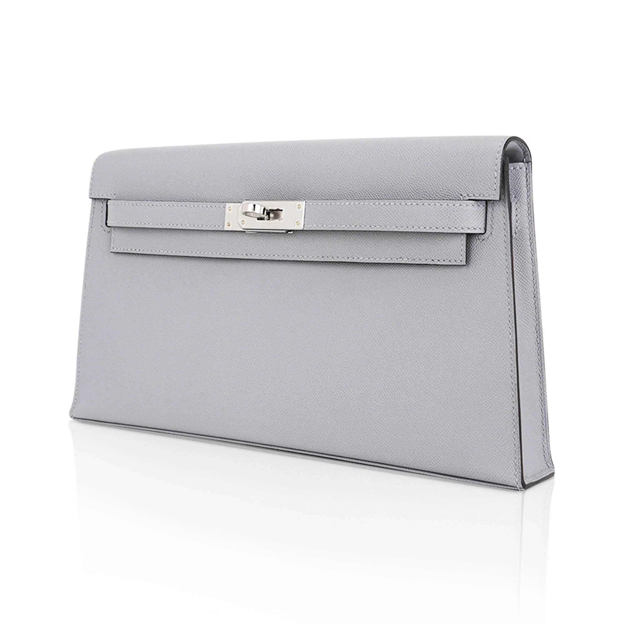 Kelly Elan Gris Pantin Veau Madame Leather with Palladium Hardware
