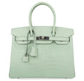 Birkin 30 Bag Vert D’eau Matte Alligator Palladium Hardware