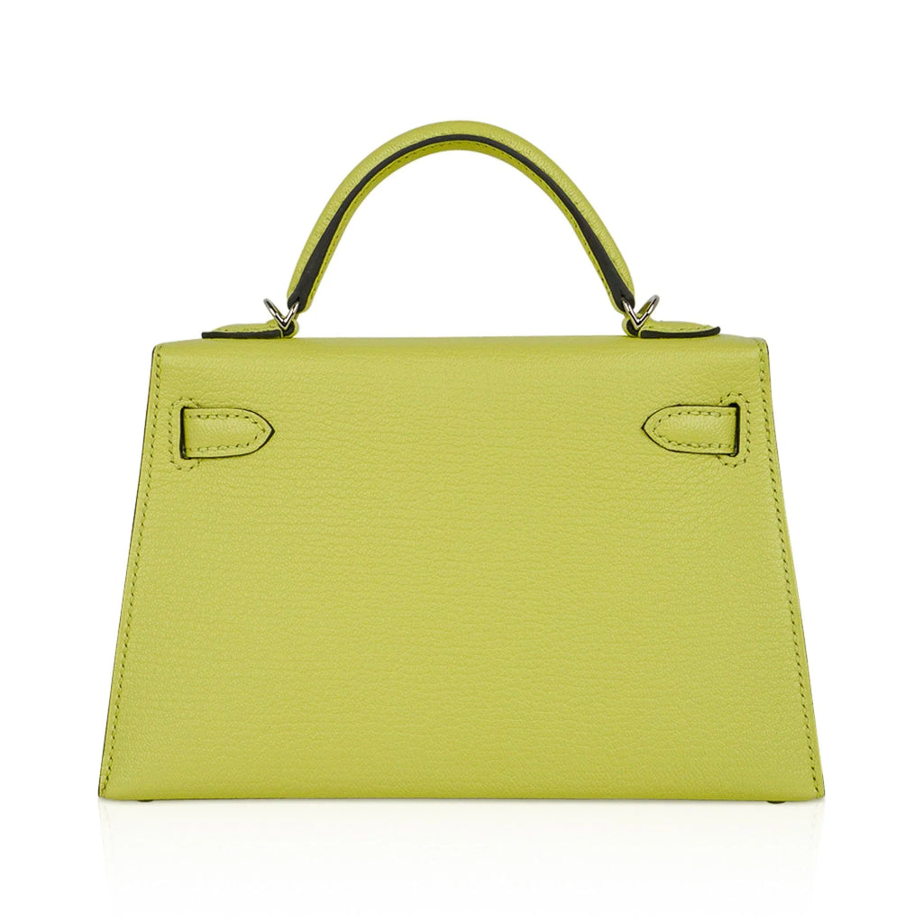 Mini Kelly 20 Bag Sellier Jaune Bourgeon Chevre Leather with Palladium Hardware