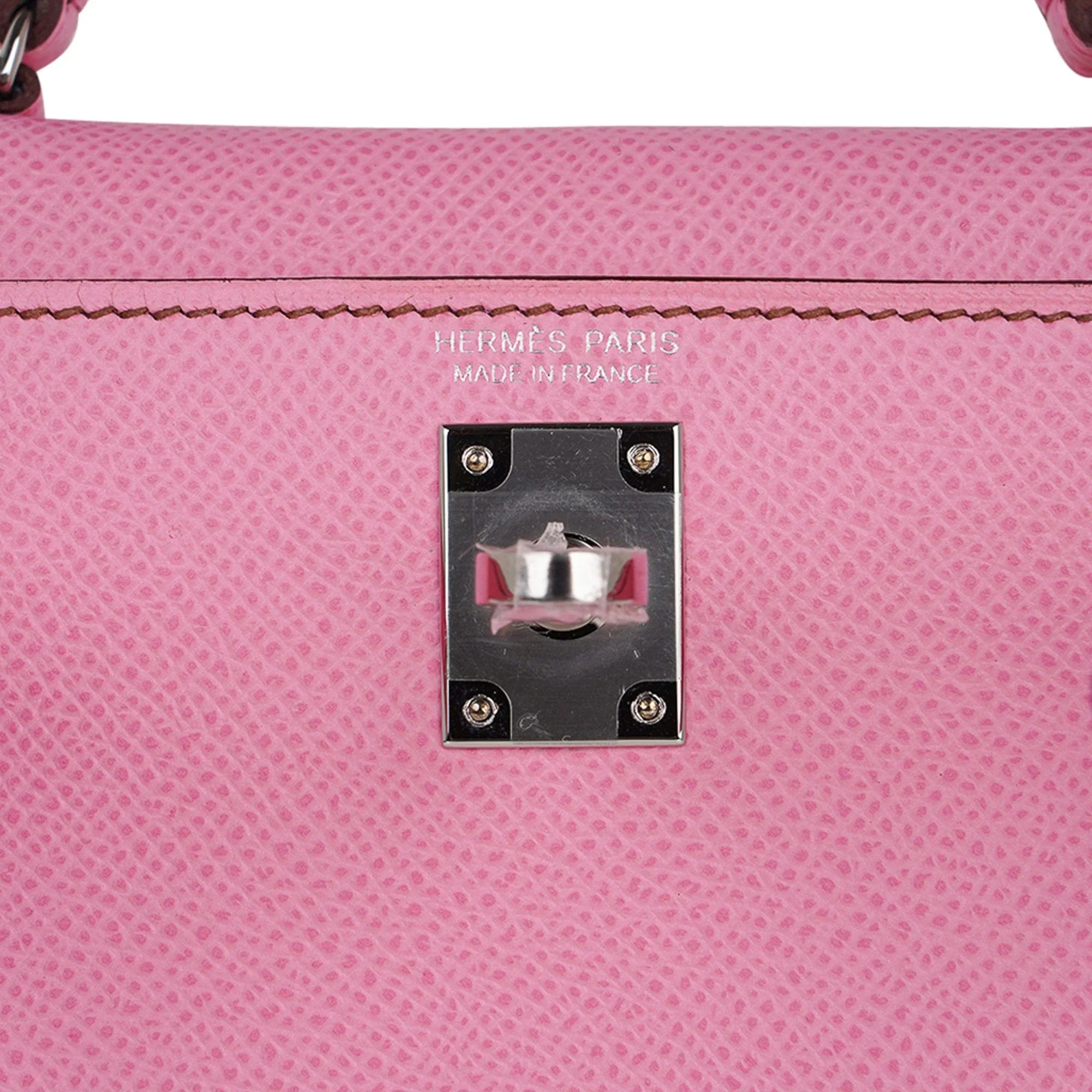 Mini Kelly 20 Sellier Bag in 5P Pink Bubblegum Epsom Leather with Palladium Hardware