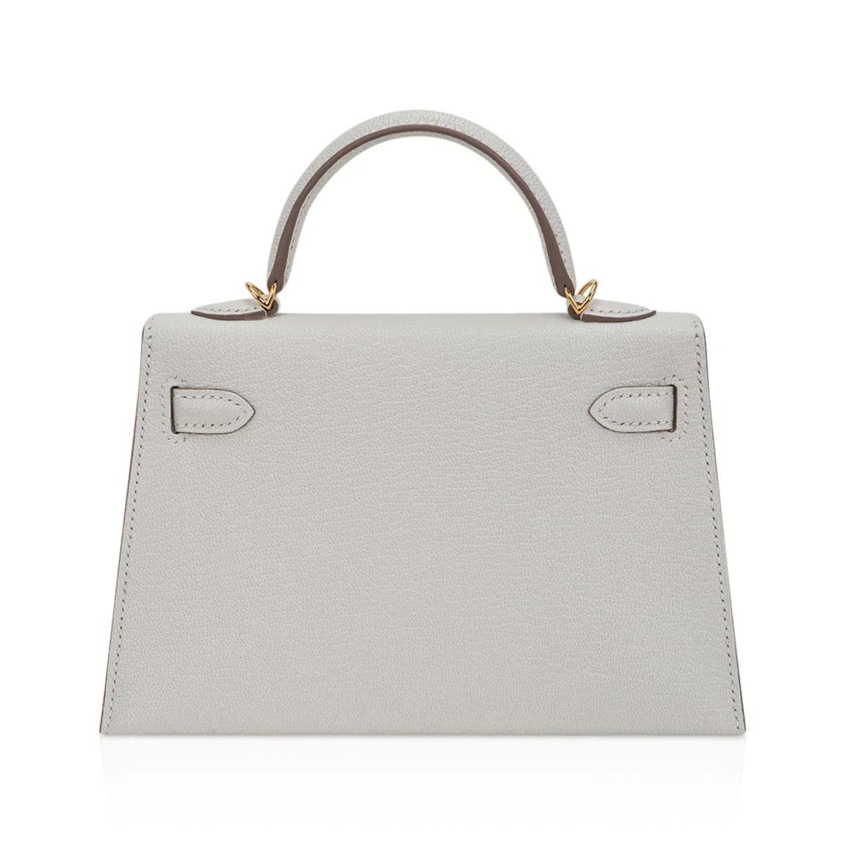 Mini Kelly 20 Bag Sellier Mushroom Chevre with Gold Hardware