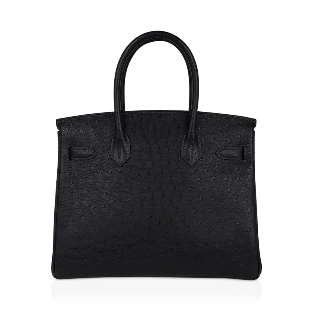 Birkin HSS 30 Bag Black (Noir ) Ostrich Palladium Hardware