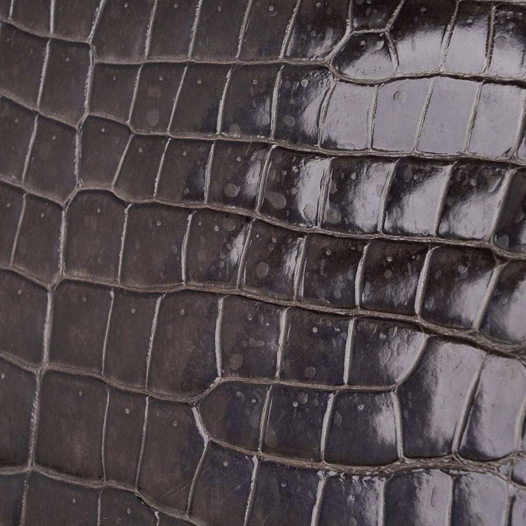 Special Order HSS Birkin 35 Bag Gris Fonce Porosus Crocodile with Palladium Hardware