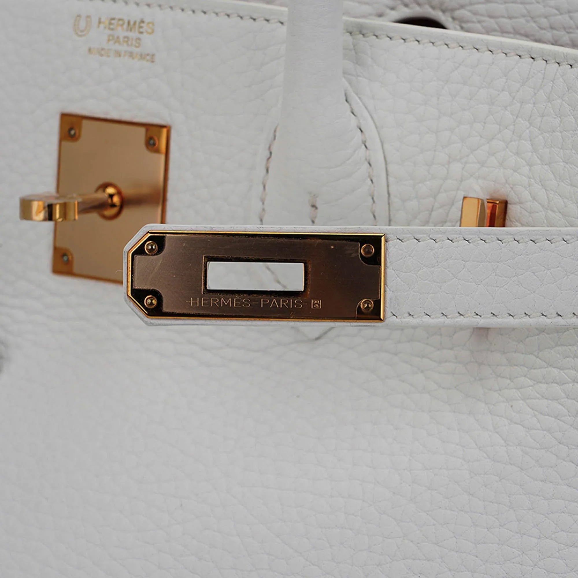 Special Order HSS Birkin 30 Bag White & Orange Clemence Leather with Rose Gold Hardware