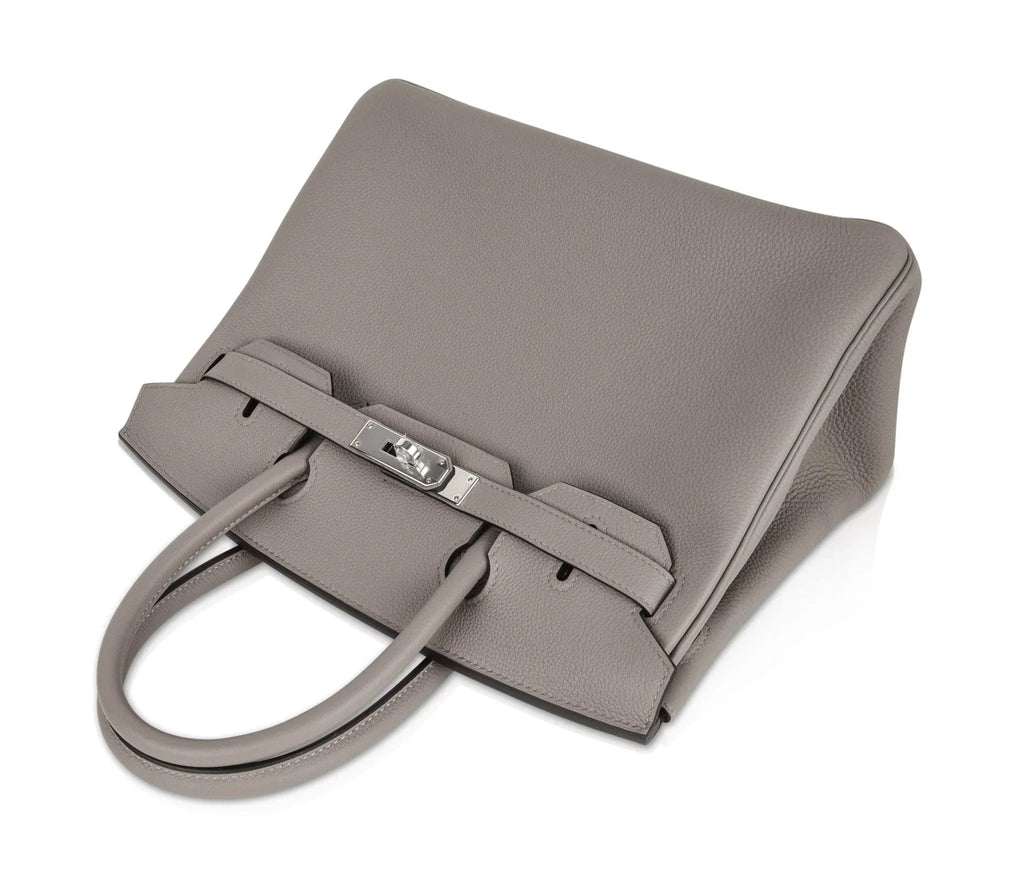Birkin 30 Bag Gris Asphalte Togo Palladium Hardware