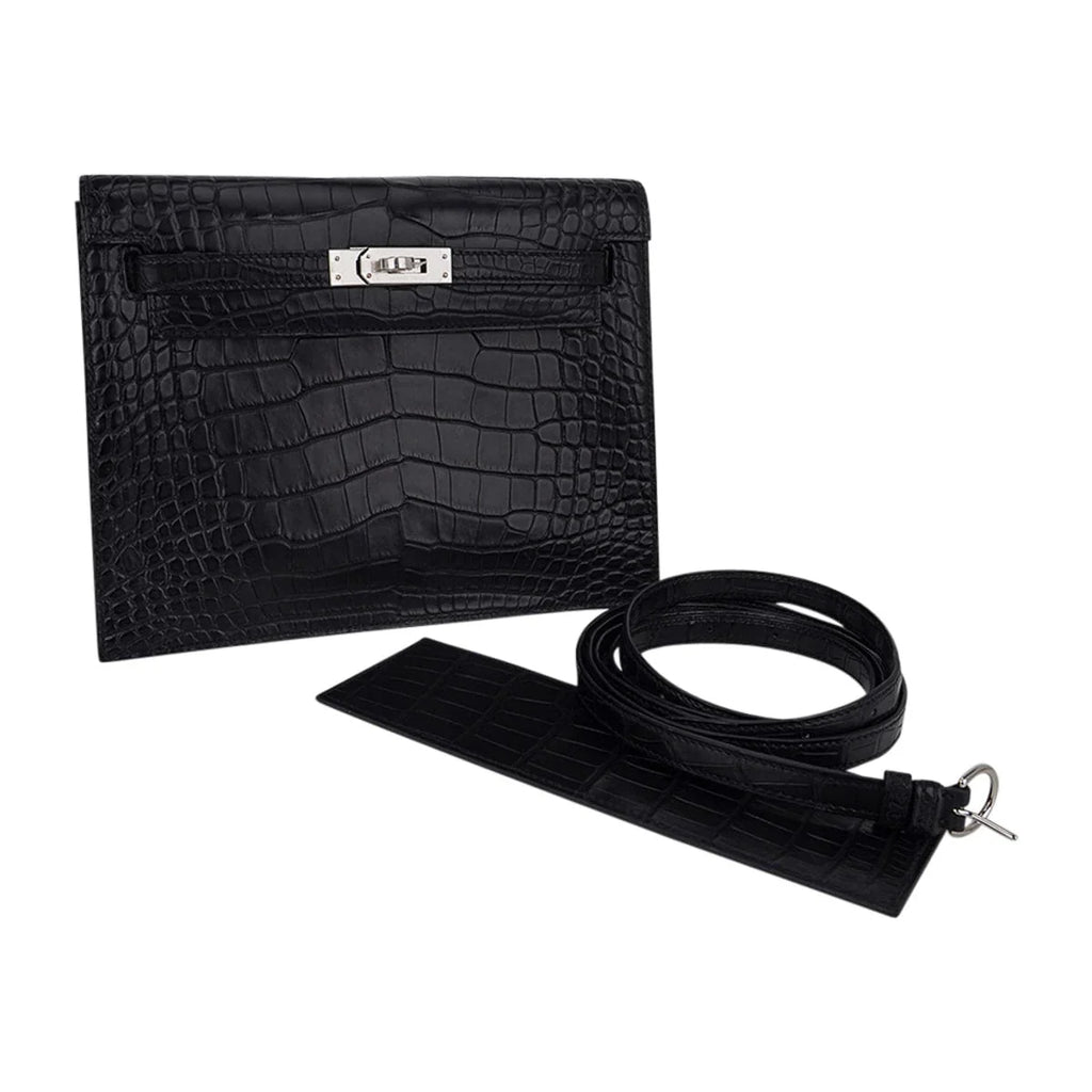 Limited Edition Kelly Danse Bag Matte Black Crocodile