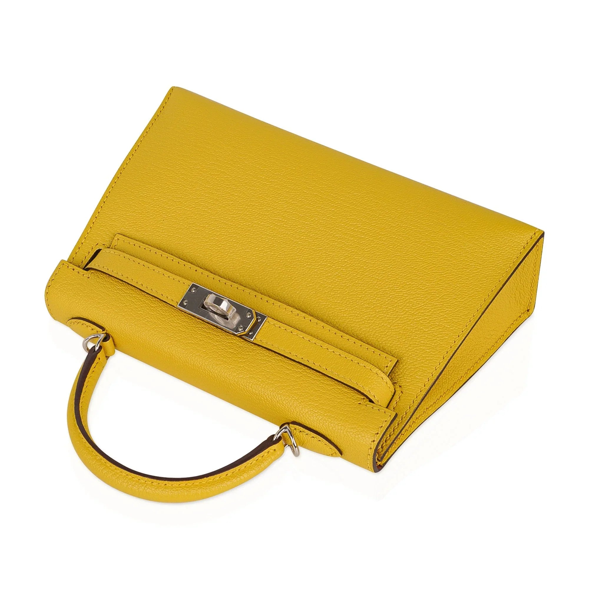 Verso Mini Kelly 20 Bag Sellier Jaune de Naples & Gold Chevre Leather with Palladium Hardware