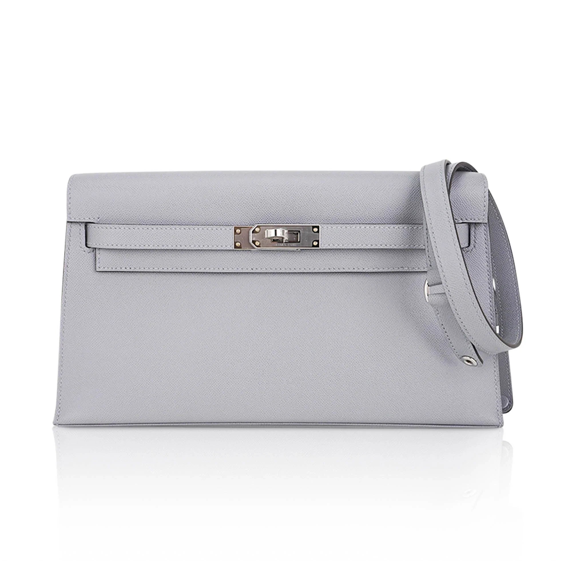 Kelly Elan Gris Pantin Veau Madame Leather with Palladium Hardware
