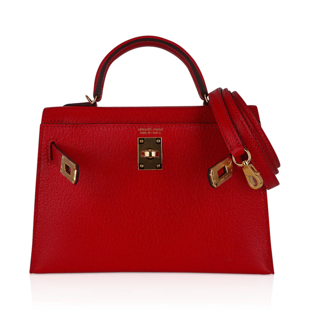 Kelly Sellier 20 Mini Rouge de Coeur Bag Chevre Leather Gold Hardware