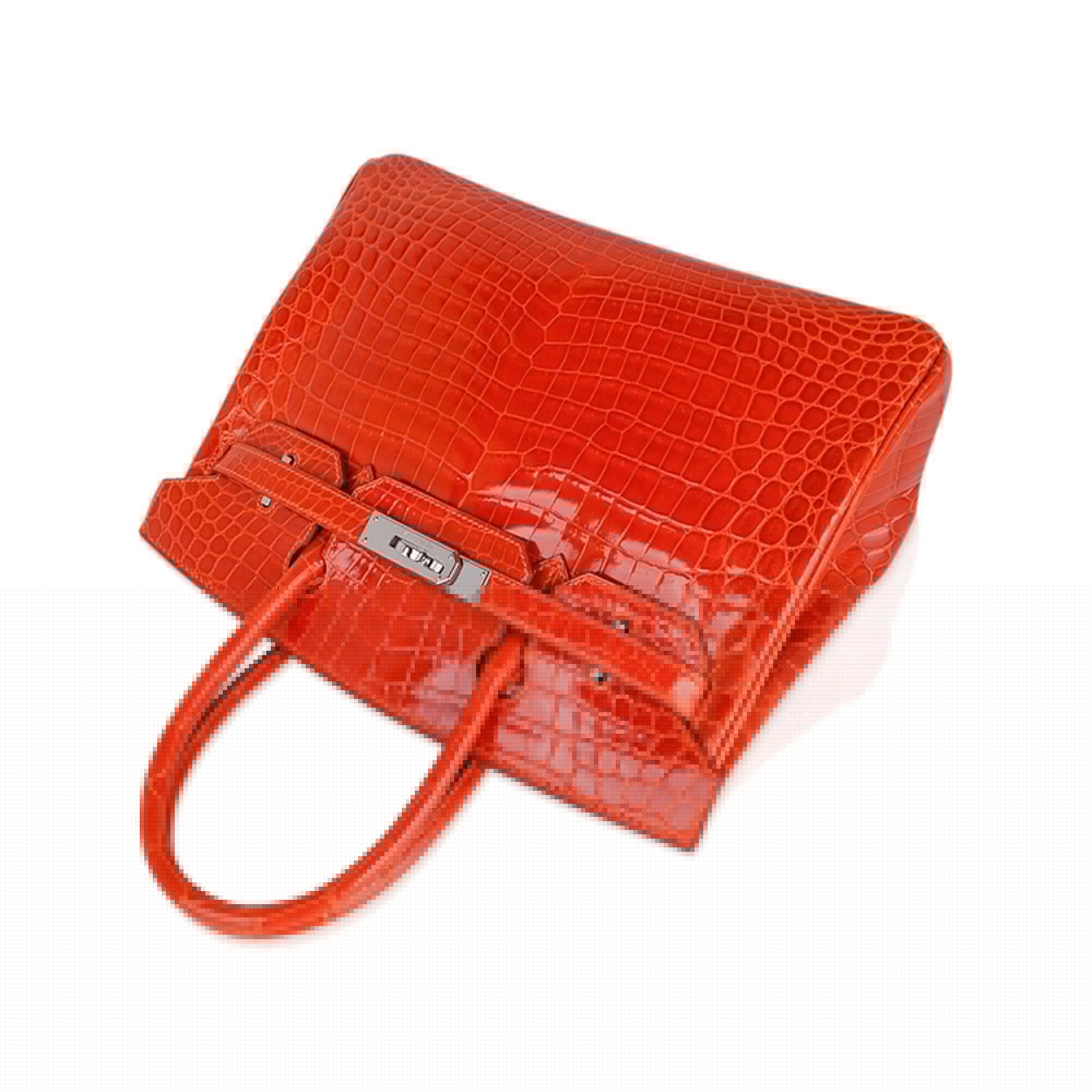 Birkin 30 Bag Orange Crocodile with Palladium Hardware
