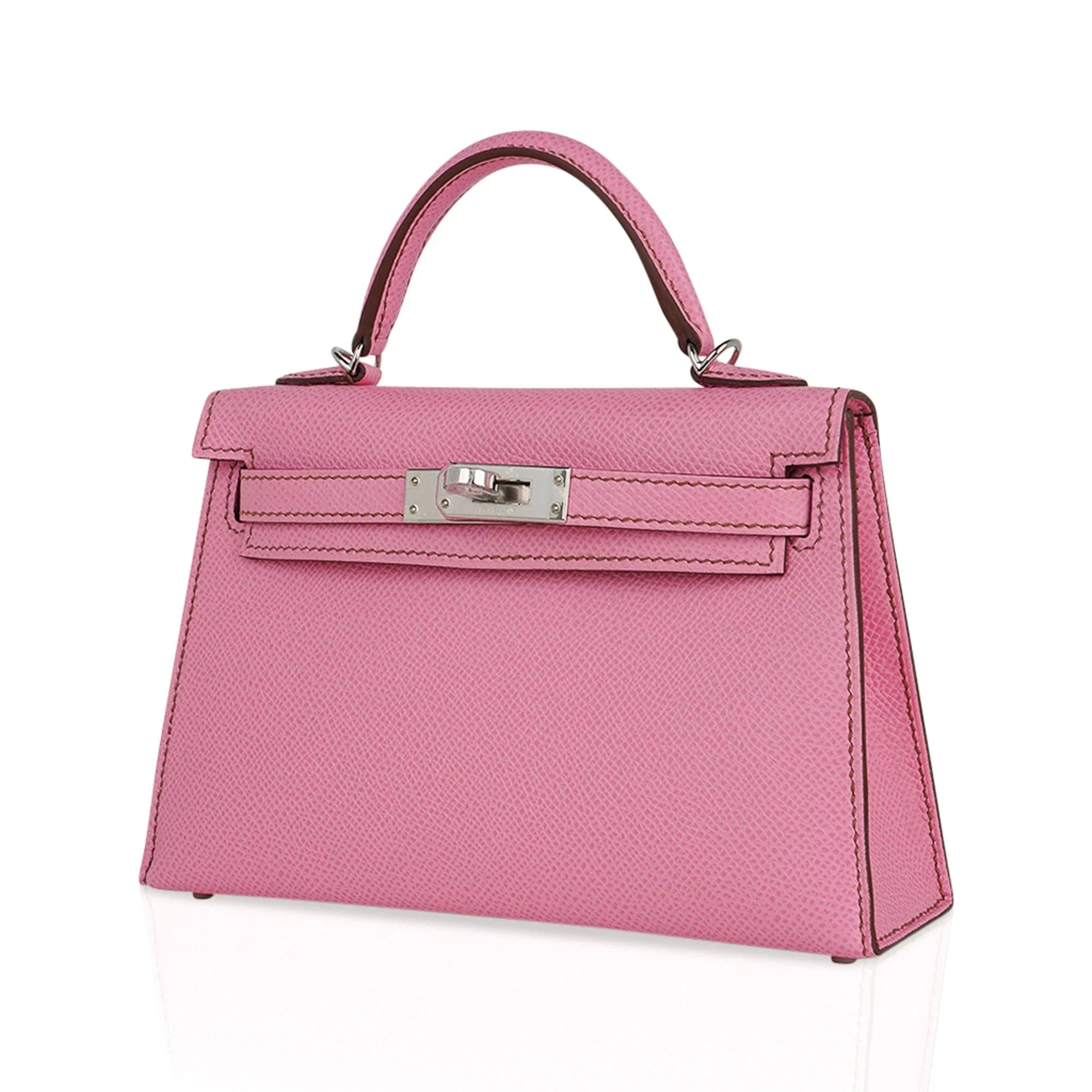 Mini Kelly 20 Sellier Bag in 5P Pink Bubblegum Epsom Leather with Palladium Hardware