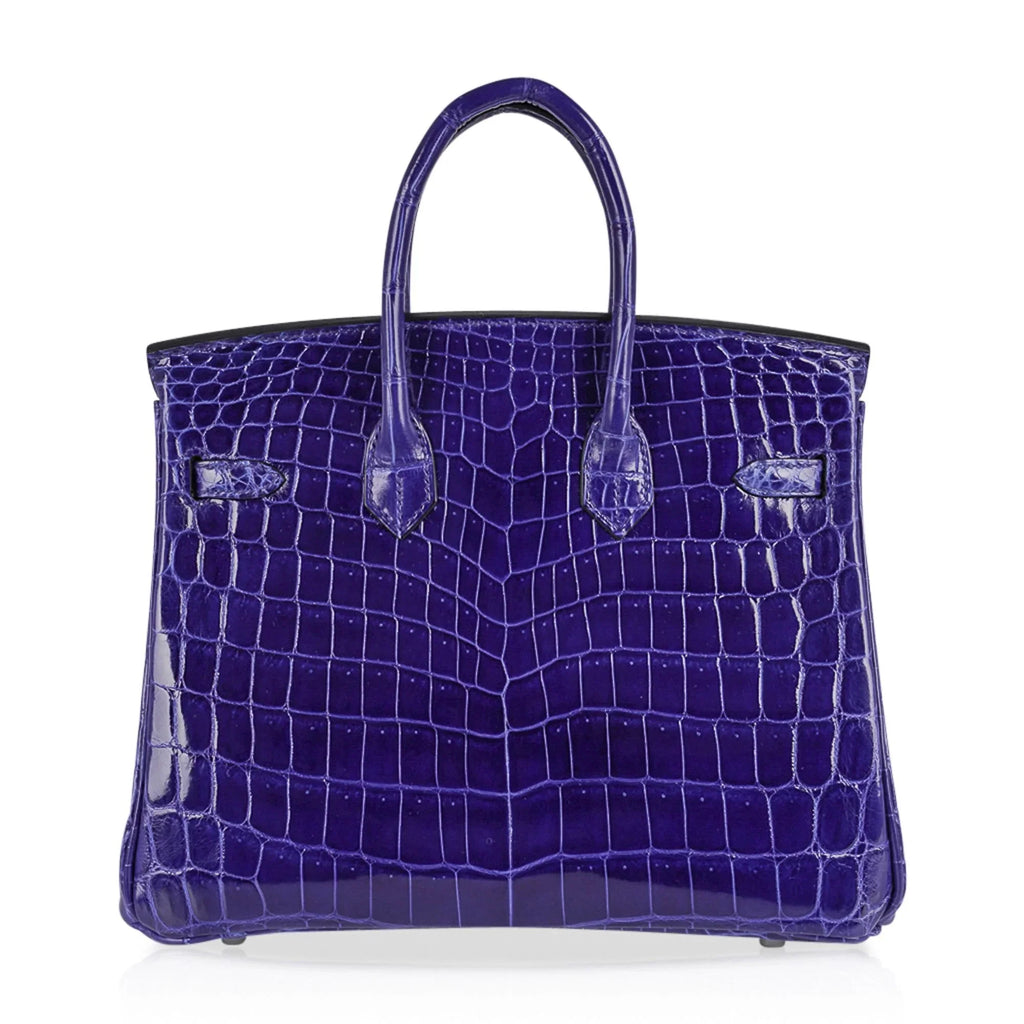 Birkin 25 Bag Blue Electric Crocodile Vivid Jewel Palladium Hardware