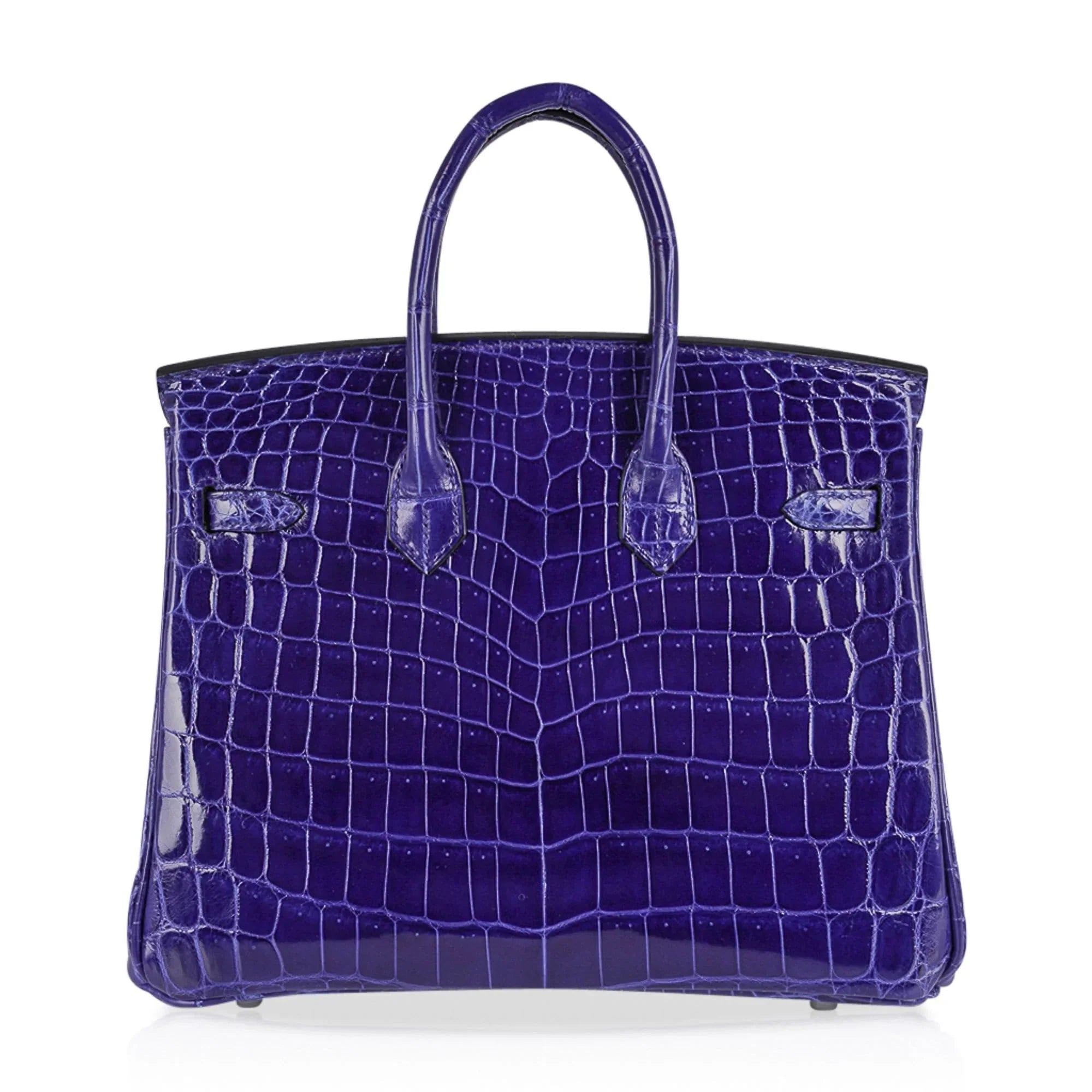 Birkin 25 Bag Blue Electric Crocodile Vivid Jewel Palladium Hardware