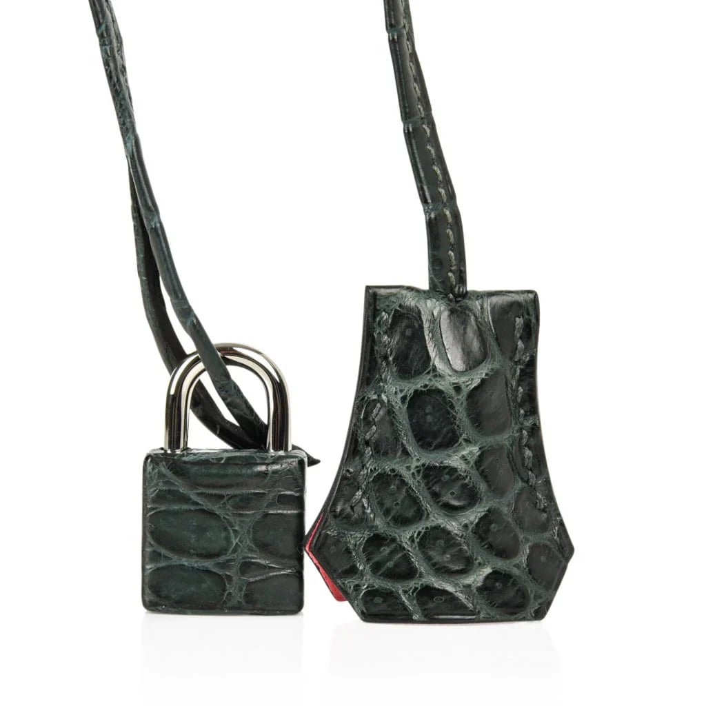 Limited Edition Birkin 30 Bag Patchwork Emerald Green Crocodile & Six Skins