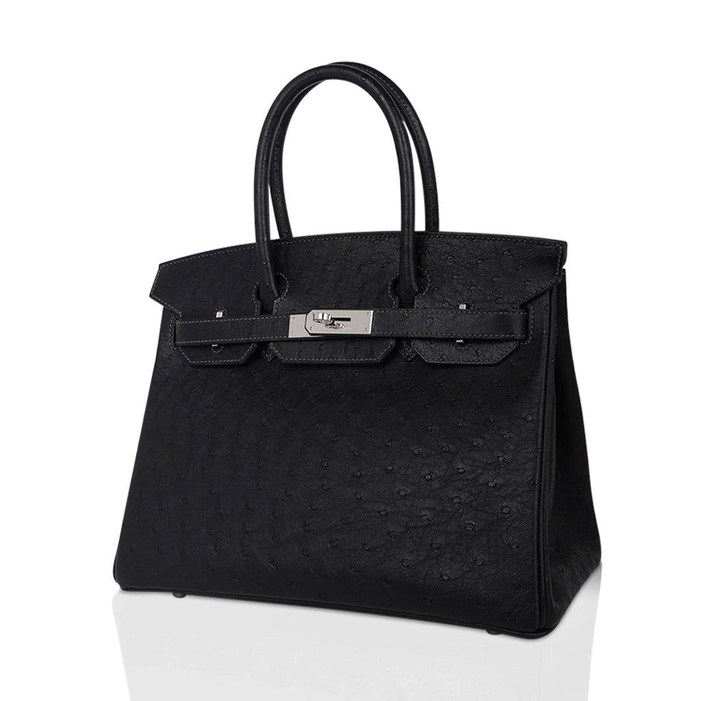 Birkin HSS 30 Bag Black (Noir ) Ostrich Palladium Hardware