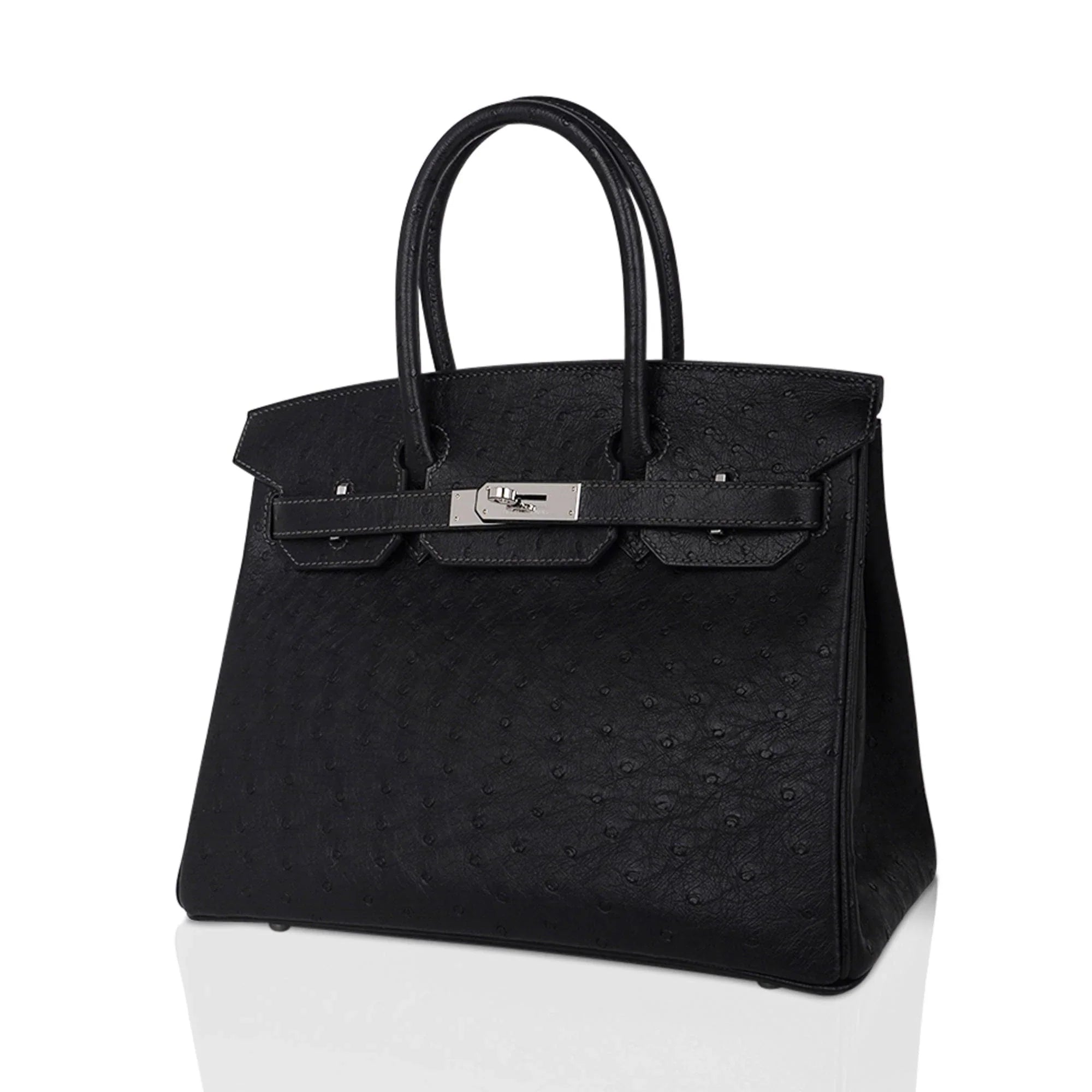 Birkin HSS 30 Bag Black (Noir ) Ostrich Palladium Hardware