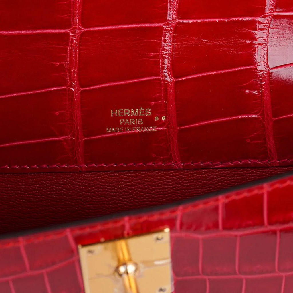 Kelly Cut Bag Braise Niloticus Crocodile with Gold Hardware