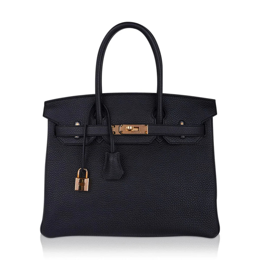 Birkin 30 Bag Black Togo Leather with Rose Gold Hardware