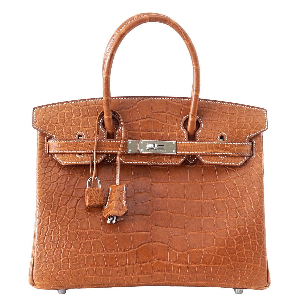Birkin 30 Bag Fauve Barenia Matte Alligator Very Rare