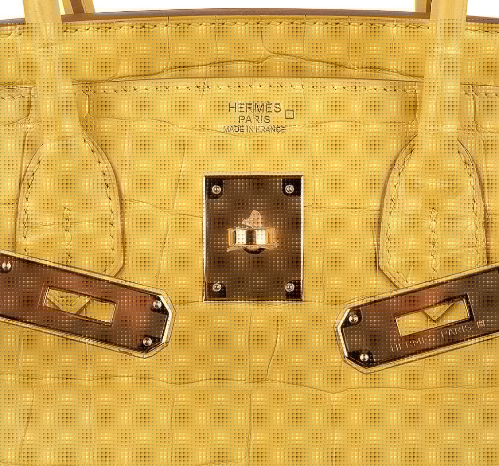 Birkin 30 Bag Mimosa Matte Alligator Gold Hardware