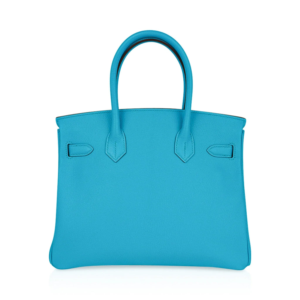 Birkin 30 Bleu Aztec Bag Chevre Leather with Gold Hardware