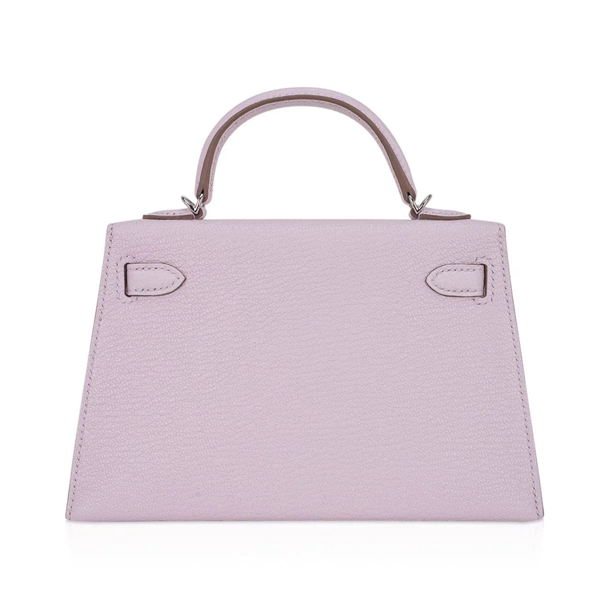 Mini Kelly 20 Bag Sellier Mauve Pale Chevre Leather with Palladium Hardware