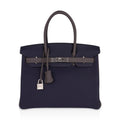 Special Order HSS Birkin 30 Bag Blue Nuit & Etain Togo Leather with Brushed Palladium Hardware
