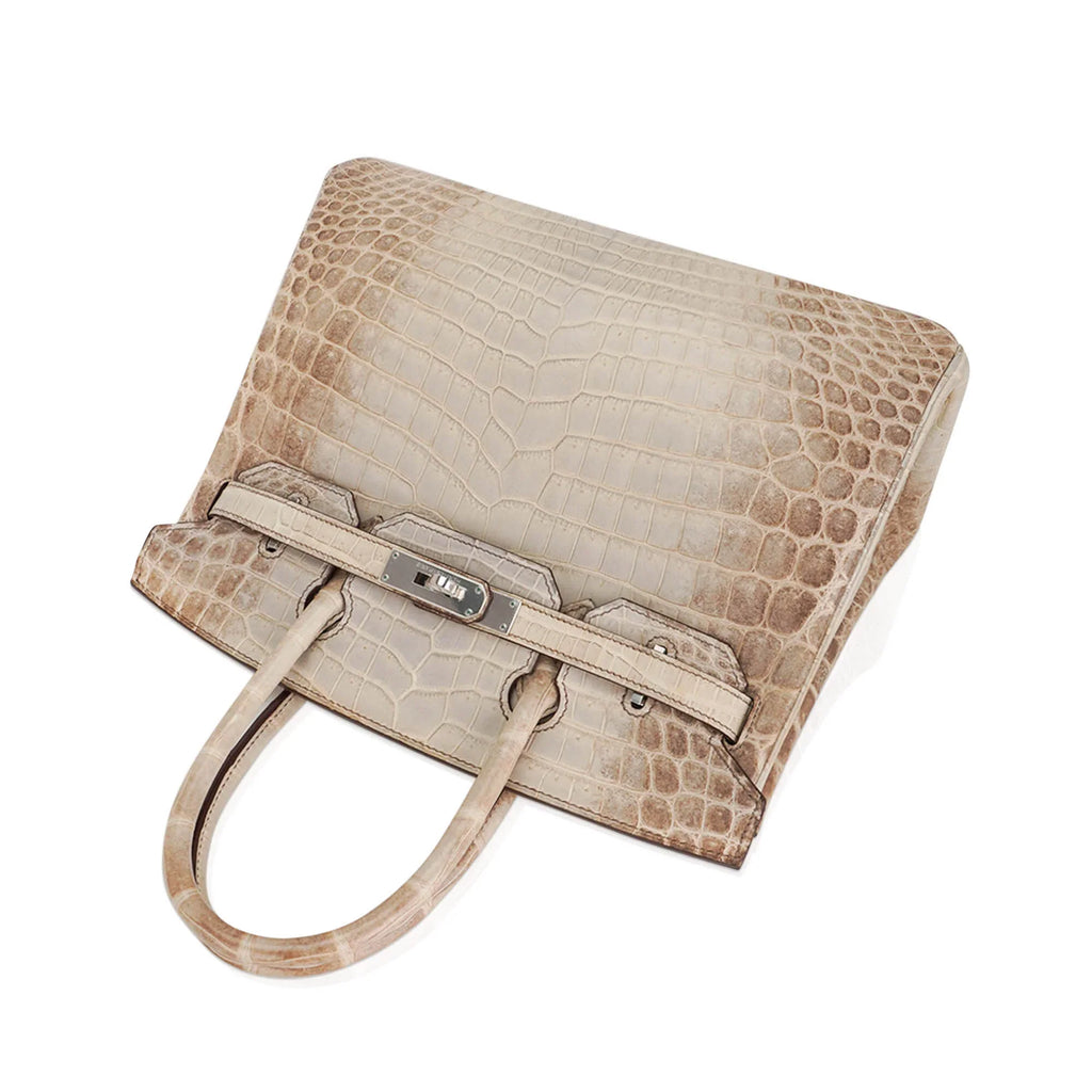 Birkin 30 Bag Gris Cendre Himalaya Crocodile Palladium Hardware