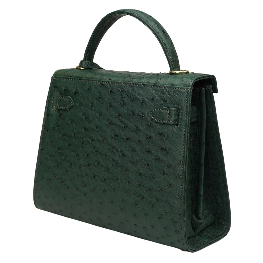 Kelly Cyprus green Cowhide Ostrich Grain Texture gold Hardware