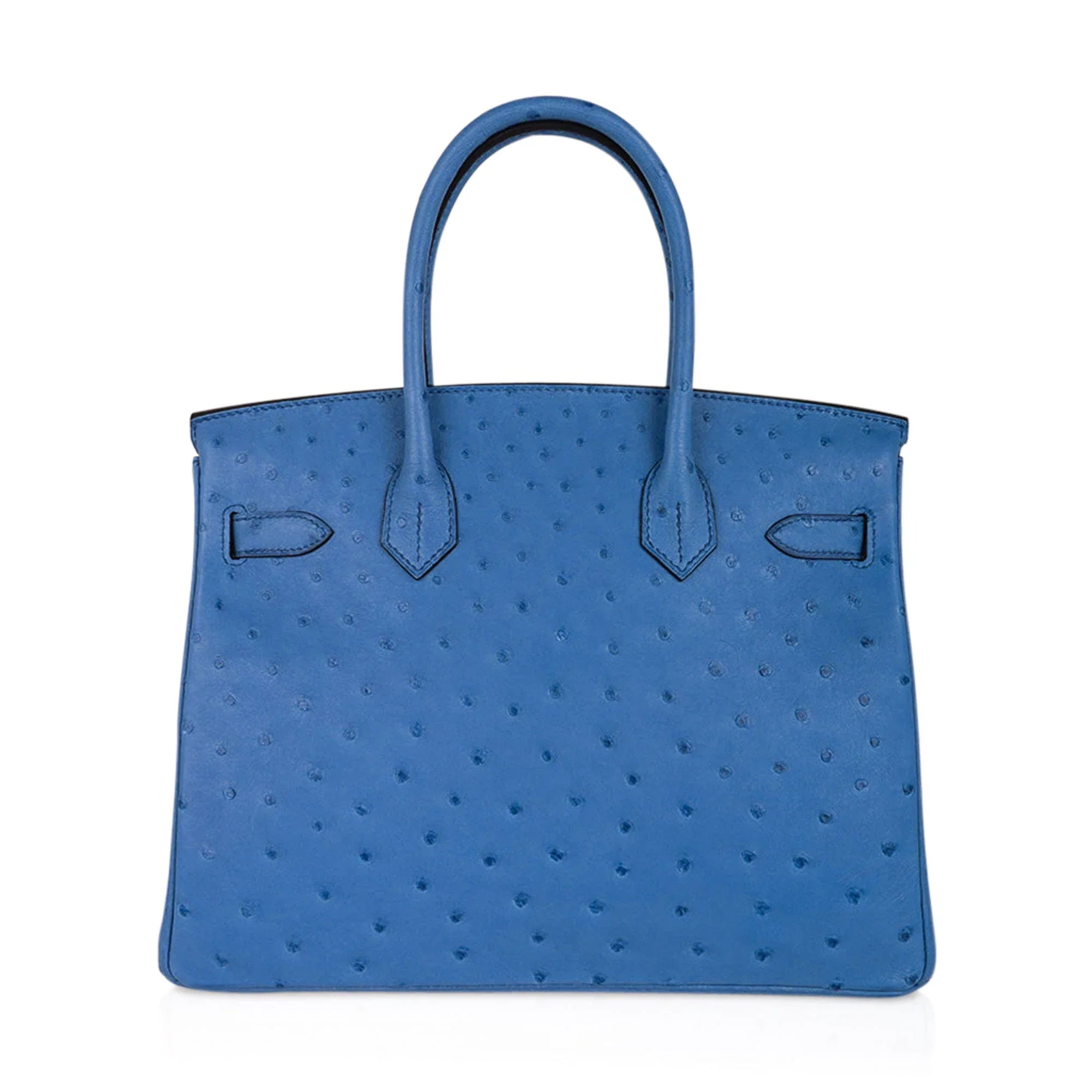 Birkin 30 Bag Bleu Mykonos Ostrich with Gold Hardware