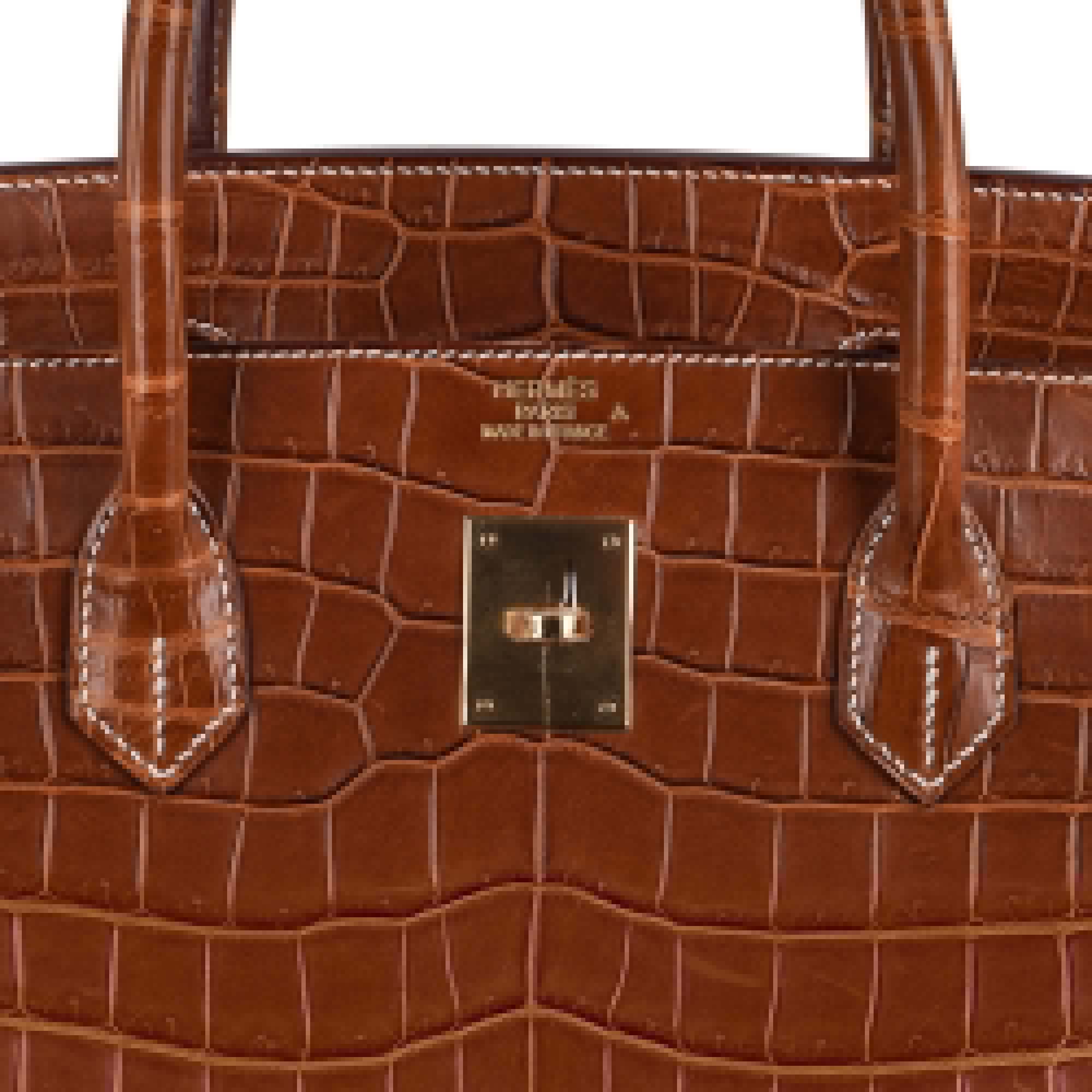Birkin 40 Bag Rare Fauve Matte Porosus Crocodile Gold Hardware