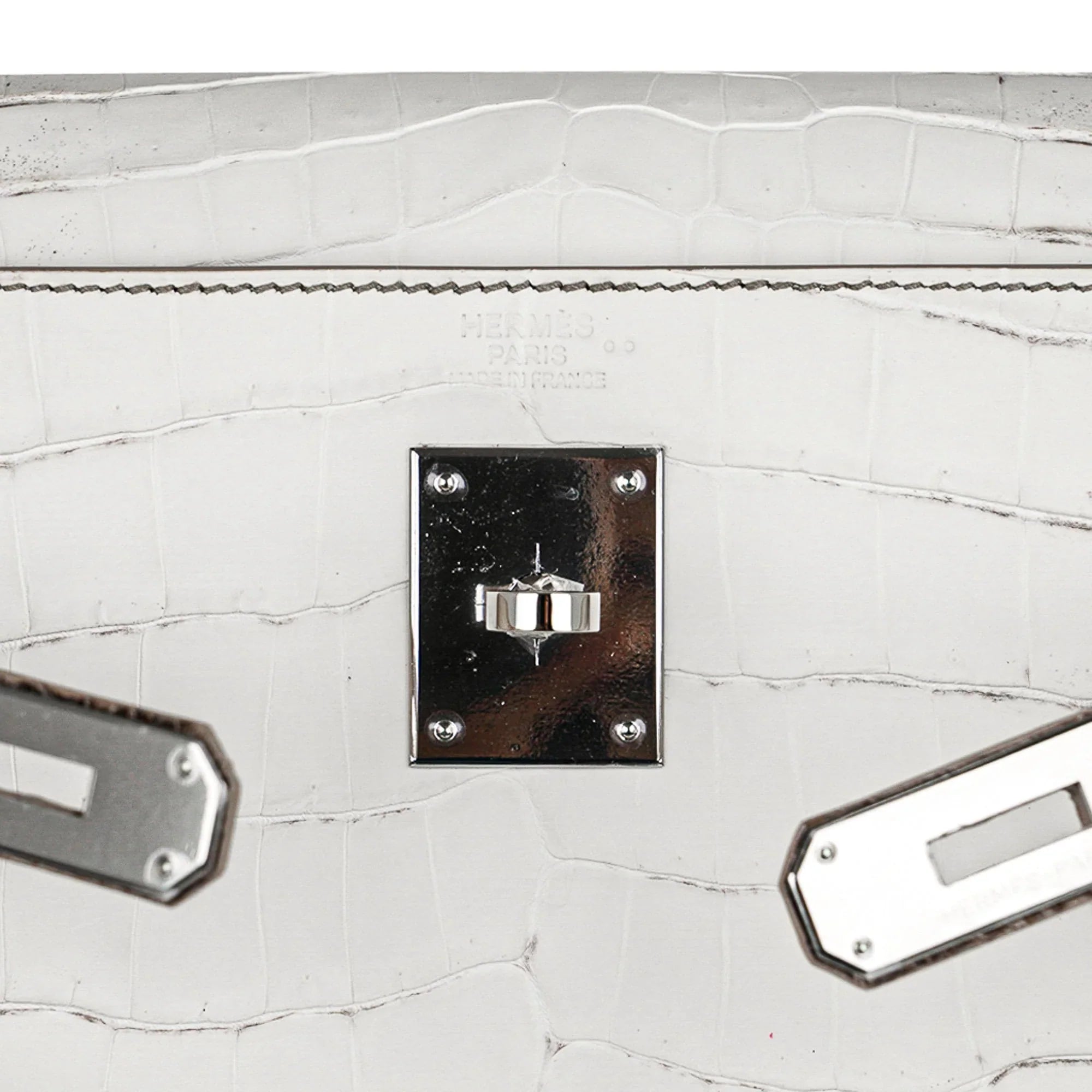Limited Edition Kelly 32 Bag Himalaya Crocodile with Palladium Hardware
