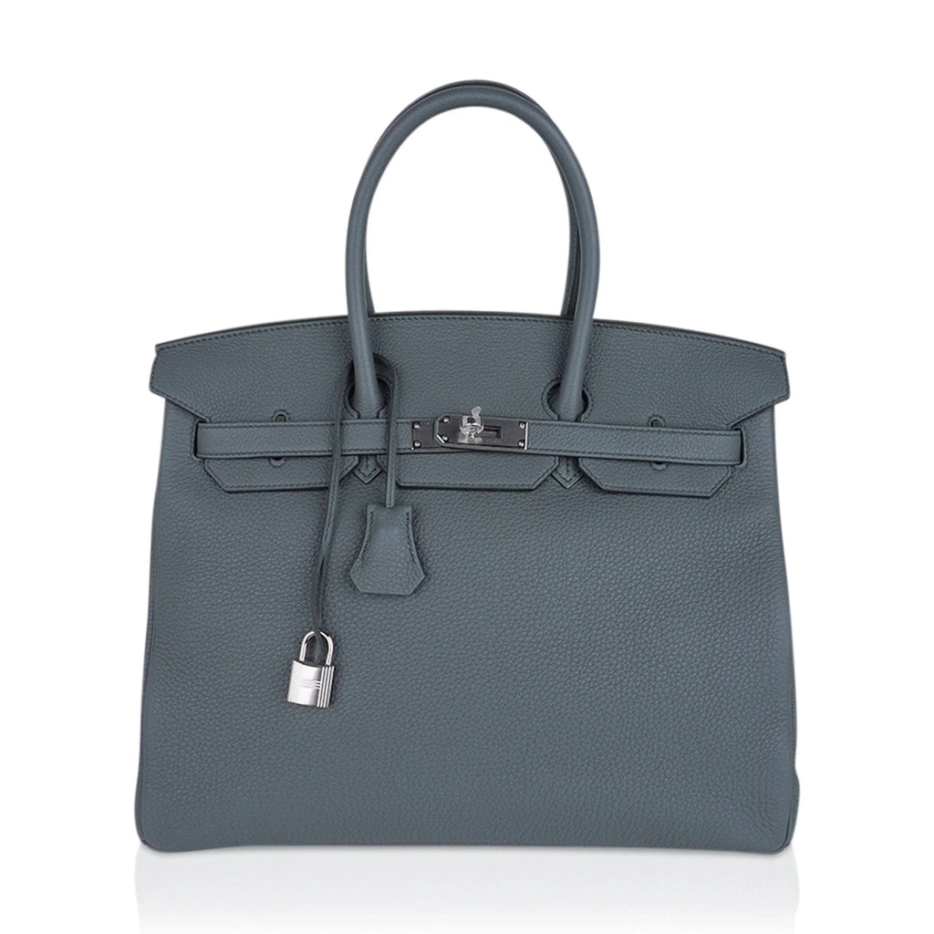 Birkin 35 Bag Vert Amande Togo Leather with Palladium Hardware