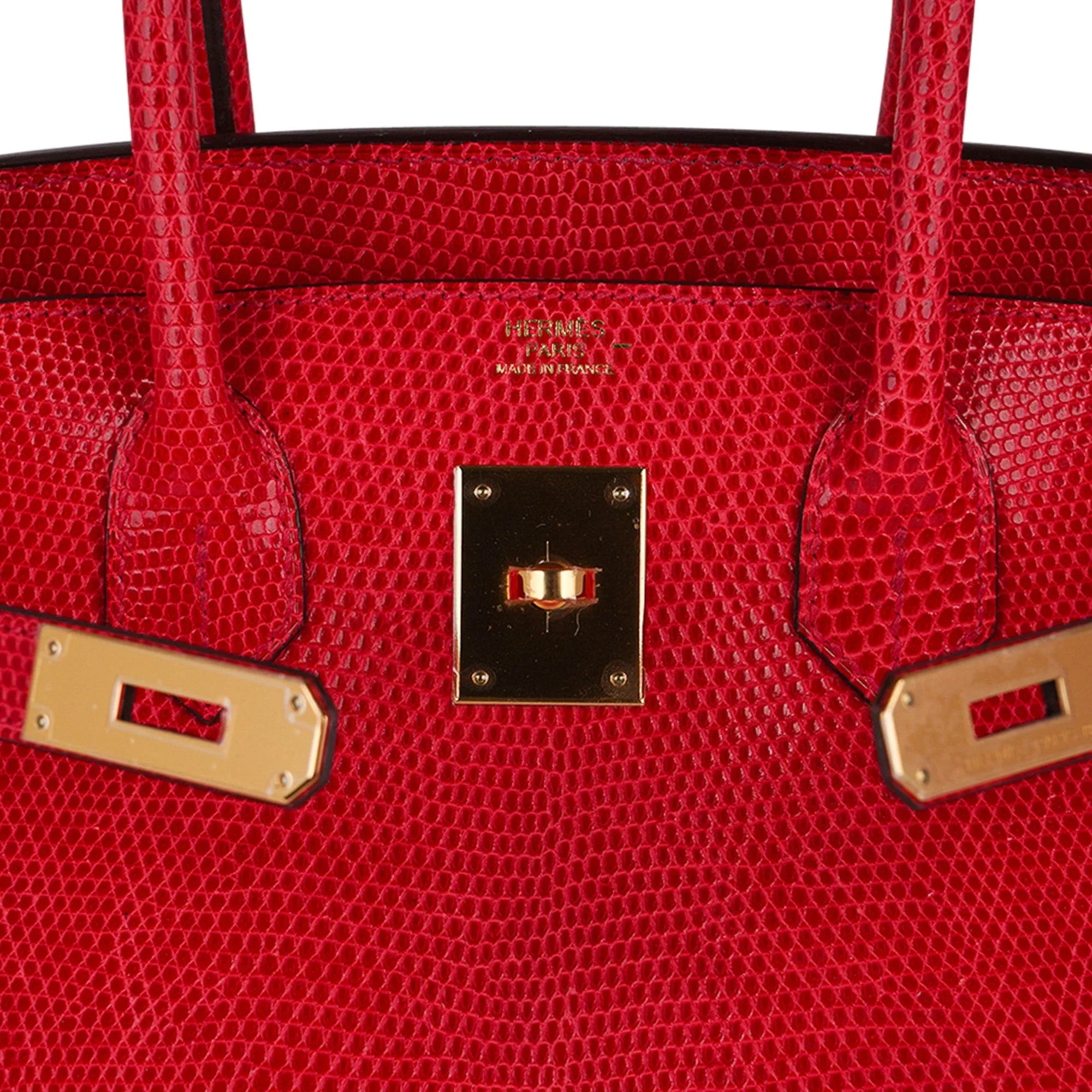 Birkin 30 Bag Rouge Exotique Lizard Limited Edition Gold Hardware Rare